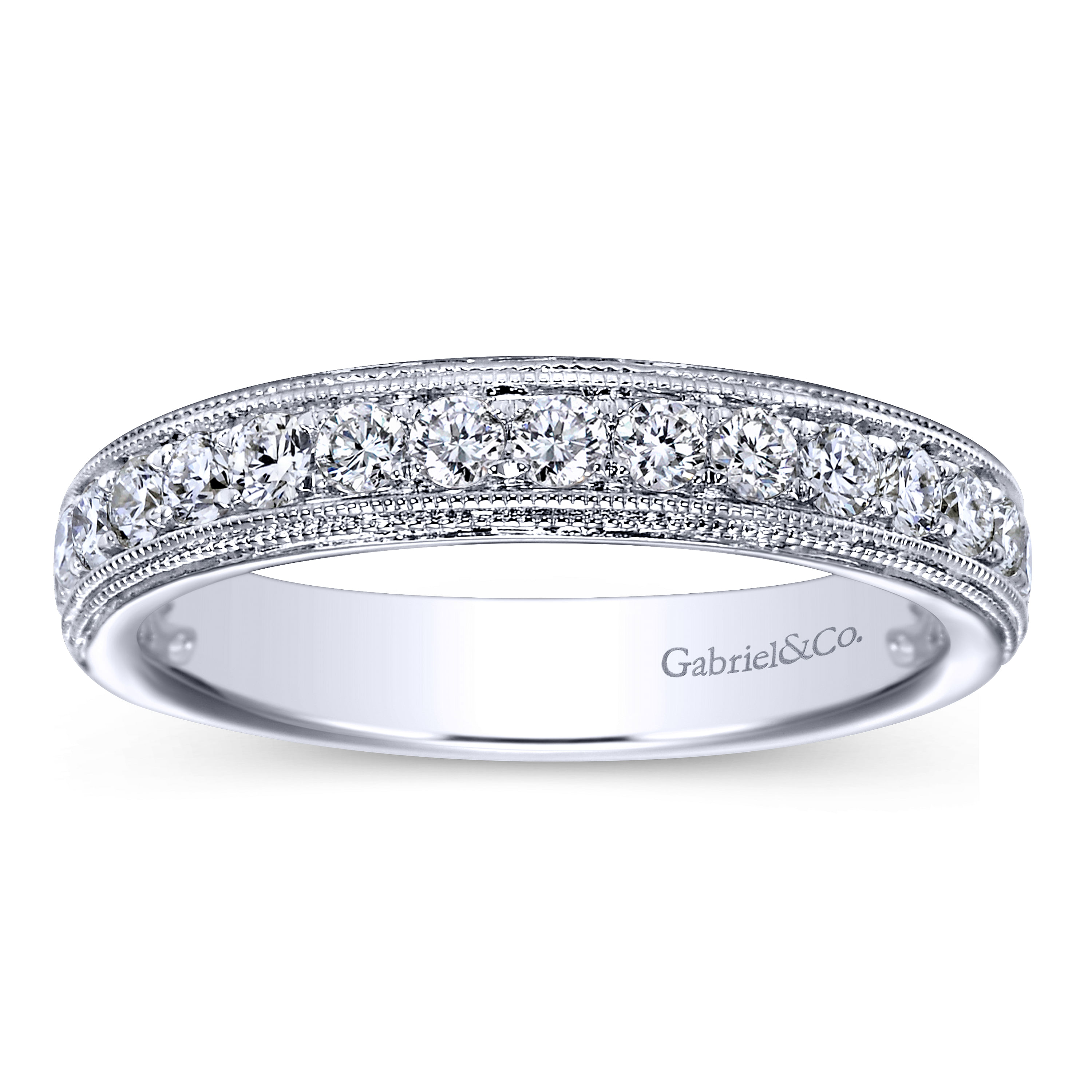 14k White Gold Diamond Straight Anniversary Band angle 5 14k White Gold Diamond Straight Anniversary Band angle 5