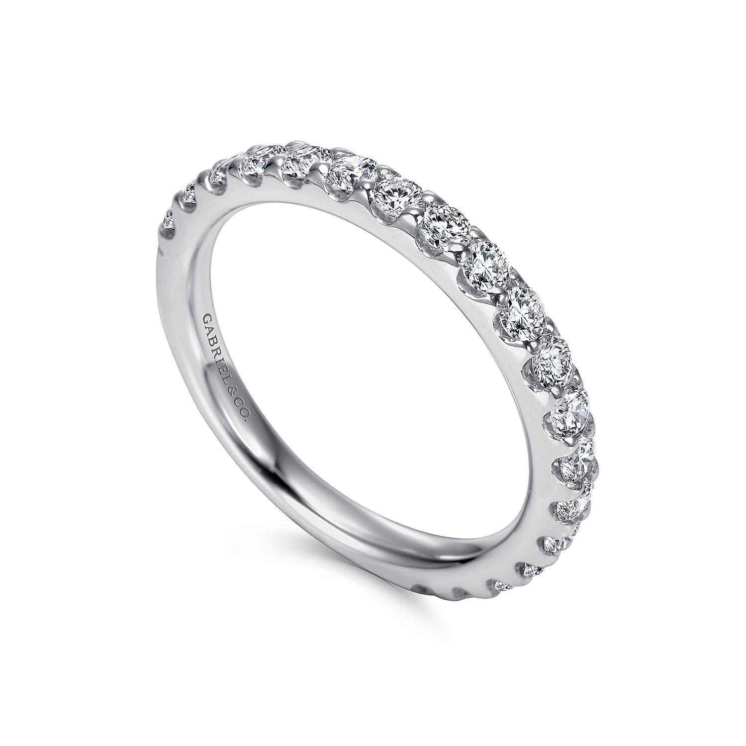 14k White Gold Diamond Straight Anniversary Band angle 3 14k White Gold Diamond Straight Anniversary Band angle 3