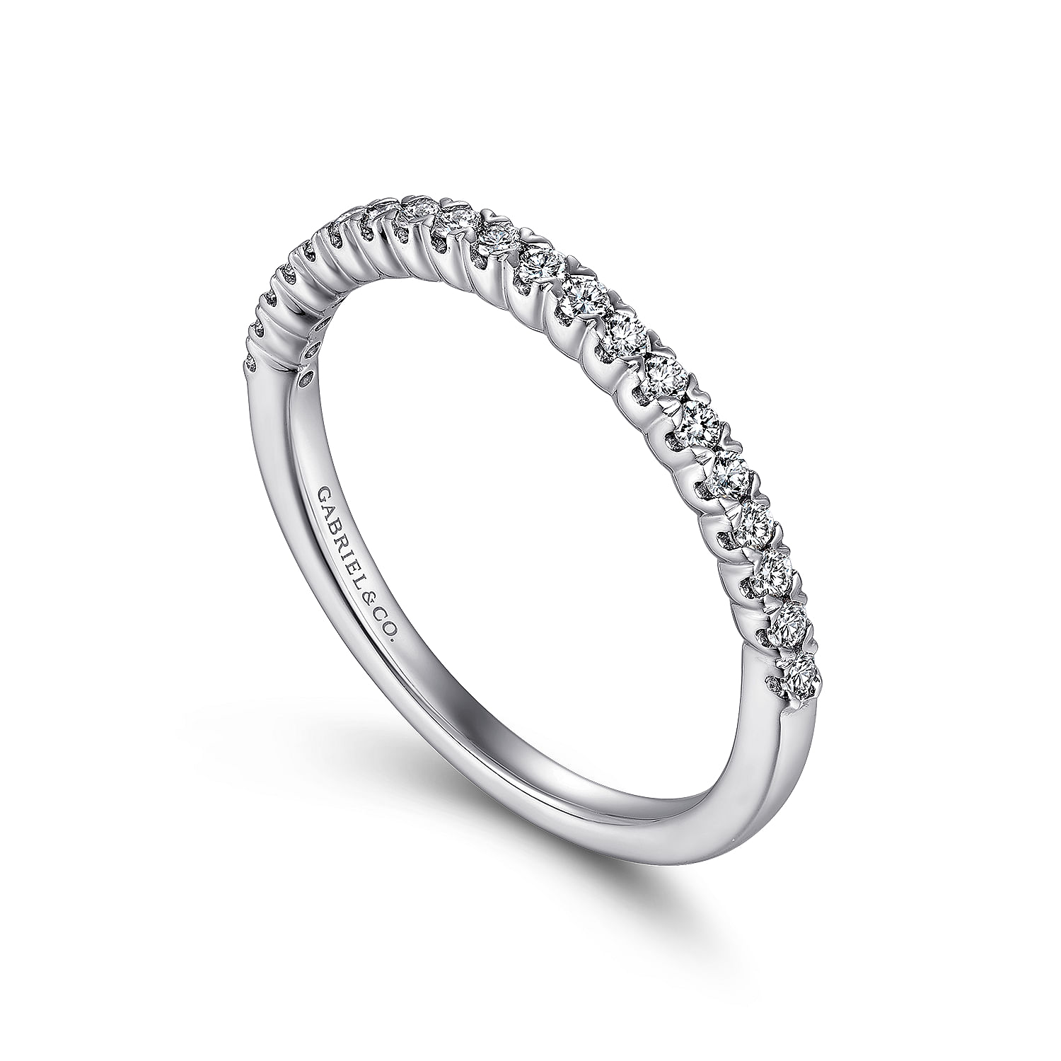 14k White Gold Diamond Straight Anniversary Band angle 3 14k White Gold Diamond Straight Anniversary Band angle 3