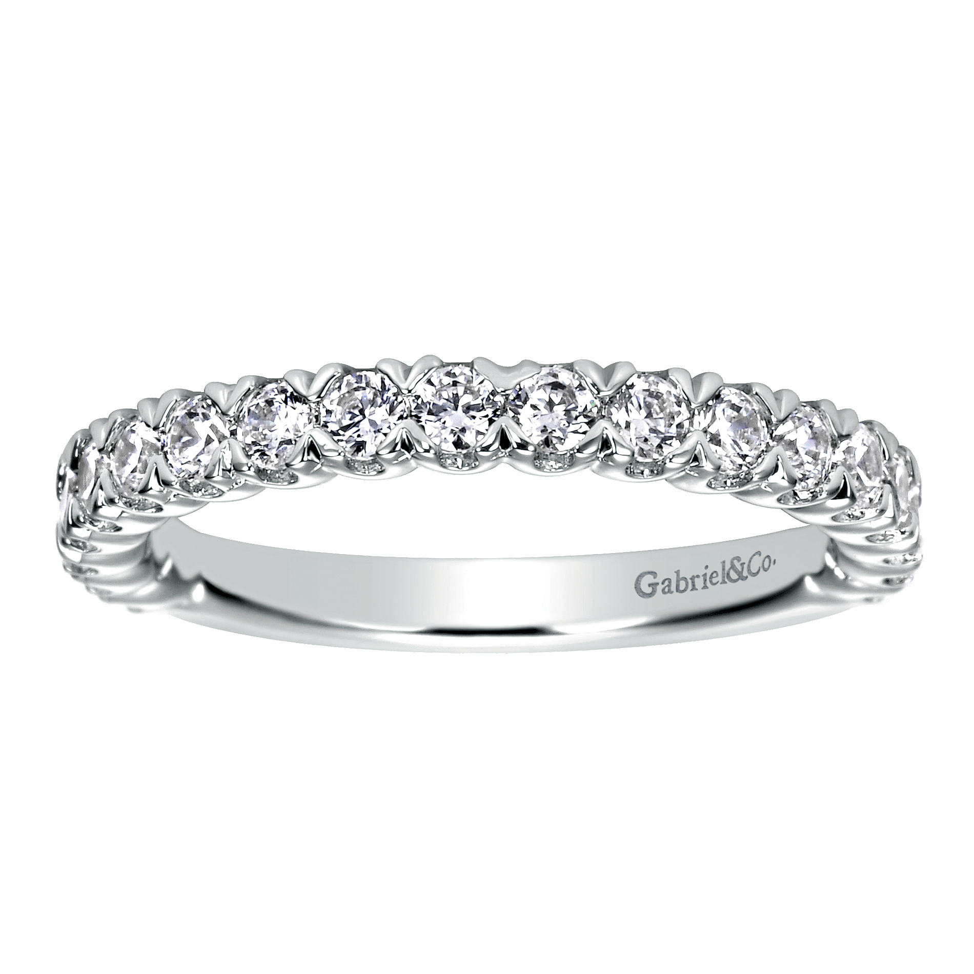 14k White Gold Diamond Straight Anniversary Band angle 5 14k White Gold Diamond Straight Anniversary Band angle 5