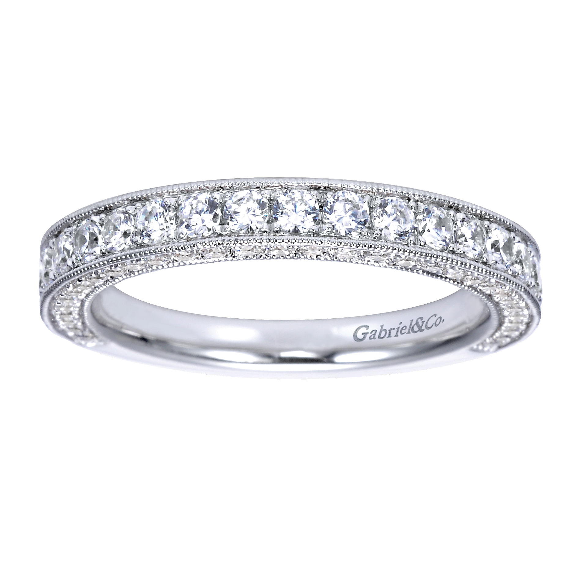 14k White Gold Diamond Straight Anniversary Band angle 5 14k White Gold Diamond Straight Anniversary Band angle 5
