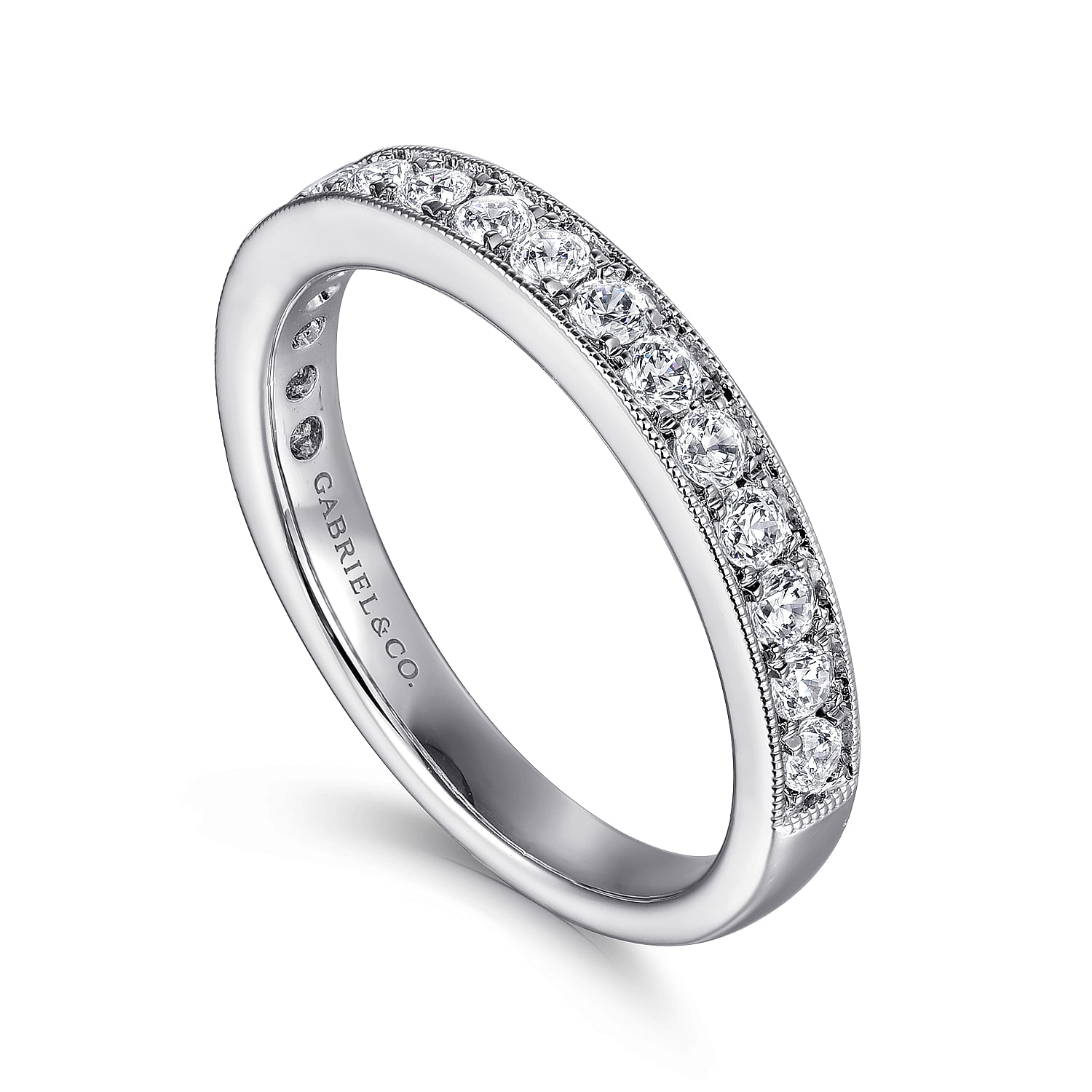14k White Gold Diamond Straight Anniversary Band angle 3 14k White Gold Diamond Straight Anniversary Band angle 3