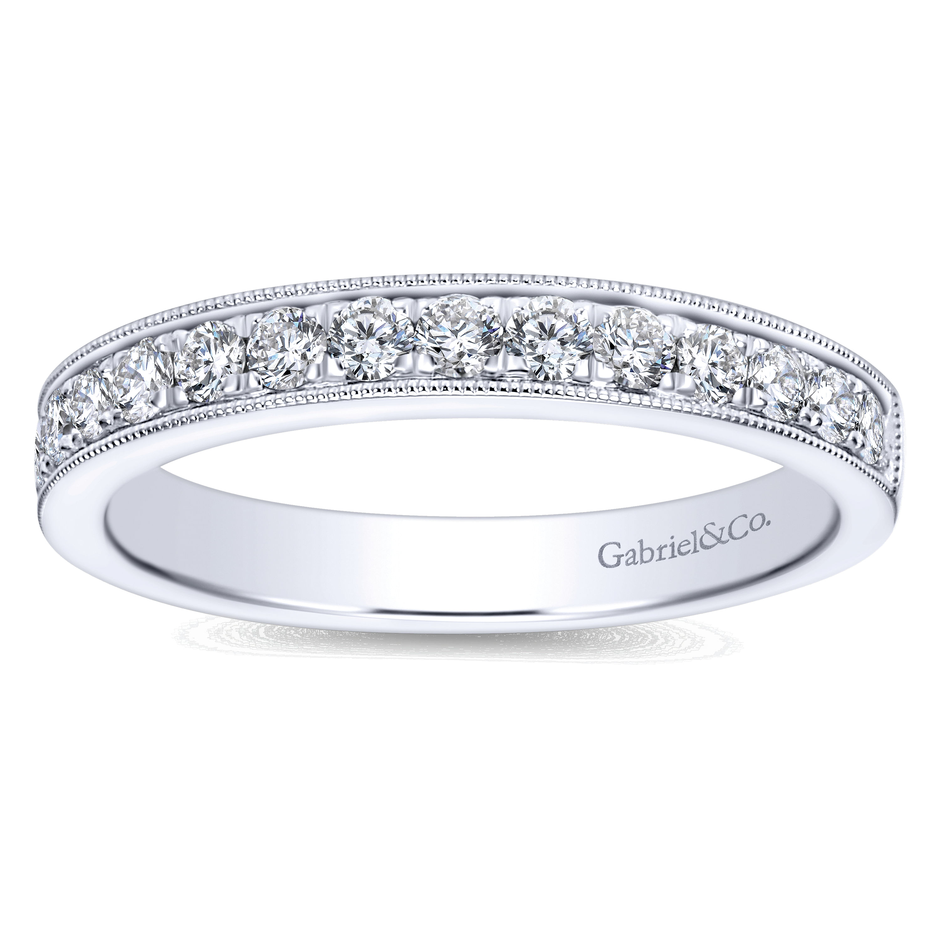 14k White Gold Diamond Straight Anniversary Band angle 5 14k White Gold Diamond Straight Anniversary Band angle 5