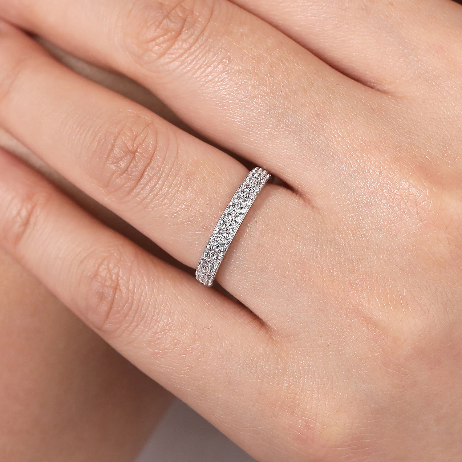 14k White Gold Diamond Straight Anniversary Band angle 5 14k White Gold Diamond Straight Anniversary Band angle 5