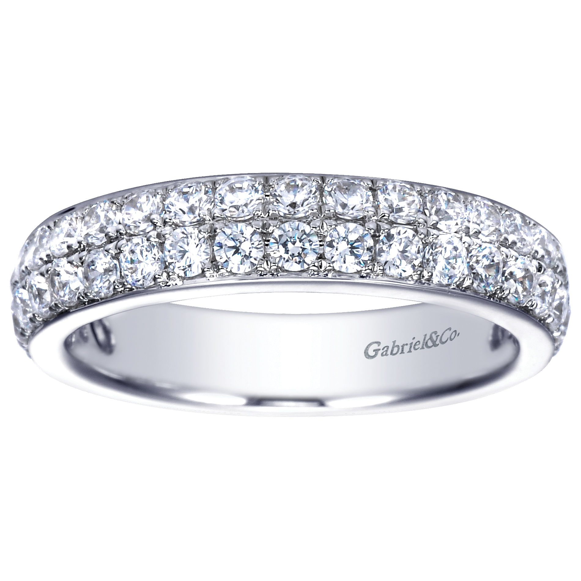 14k White Gold Diamond Straight Anniversary Band angle 5 14k White Gold Diamond Straight Anniversary Band angle 5