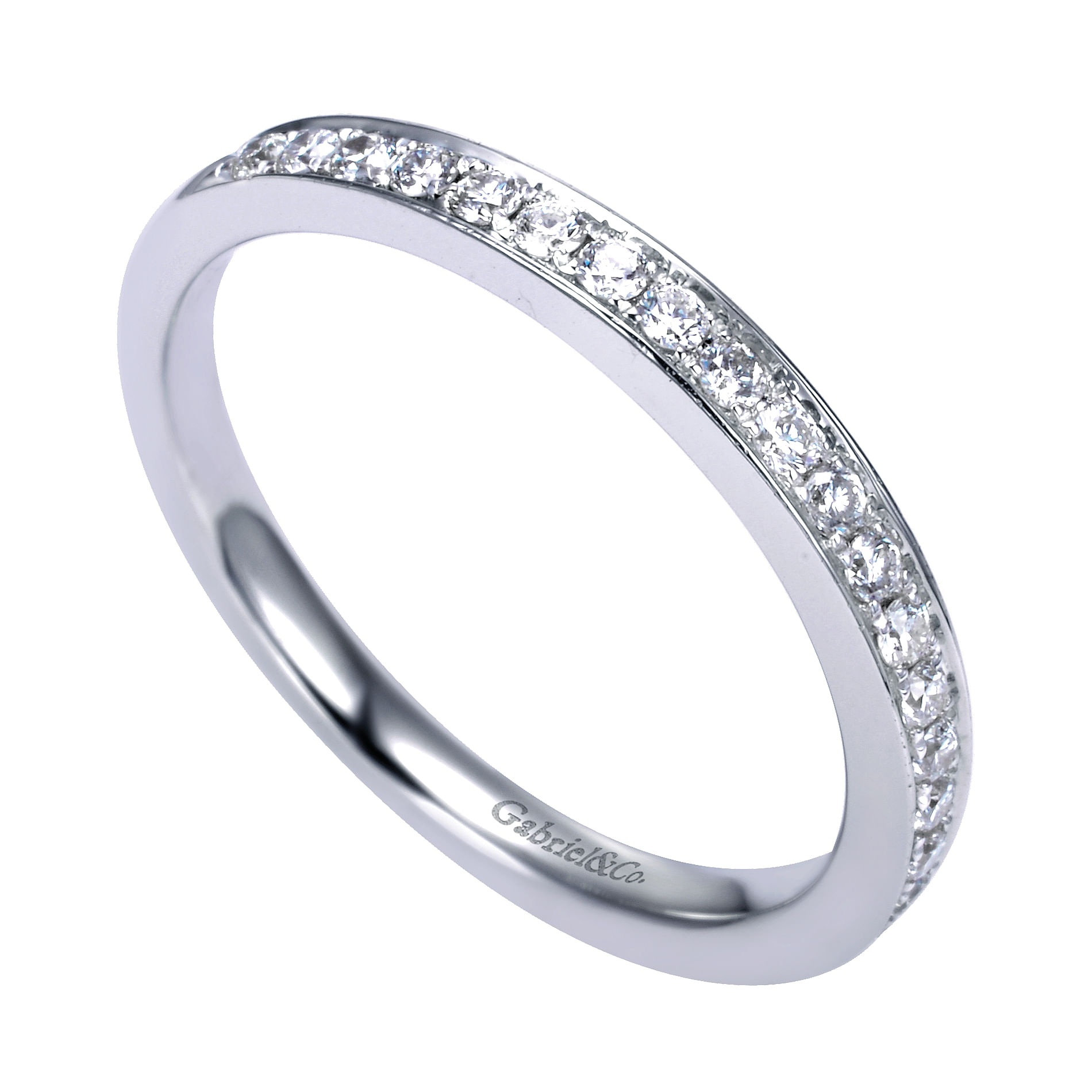 14k White Gold Diamond Straight Anniversary Band angle 3 14k White Gold Diamond Straight Anniversary Band angle 3