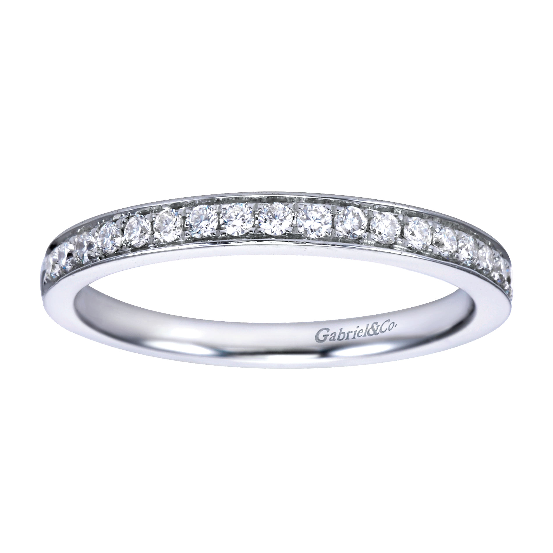 14k White Gold Diamond Straight Anniversary Band angle 5 14k White Gold Diamond Straight Anniversary Band angle 5