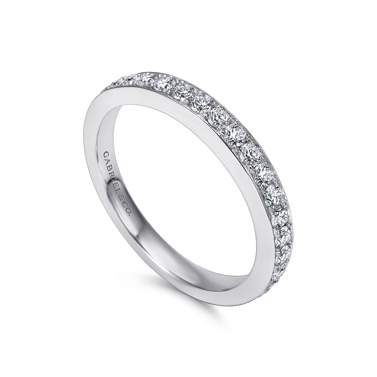 14k White Gold Diamond Straight Anniversary Band angle 3 14k White Gold Diamond Straight Anniversary Band angle 3