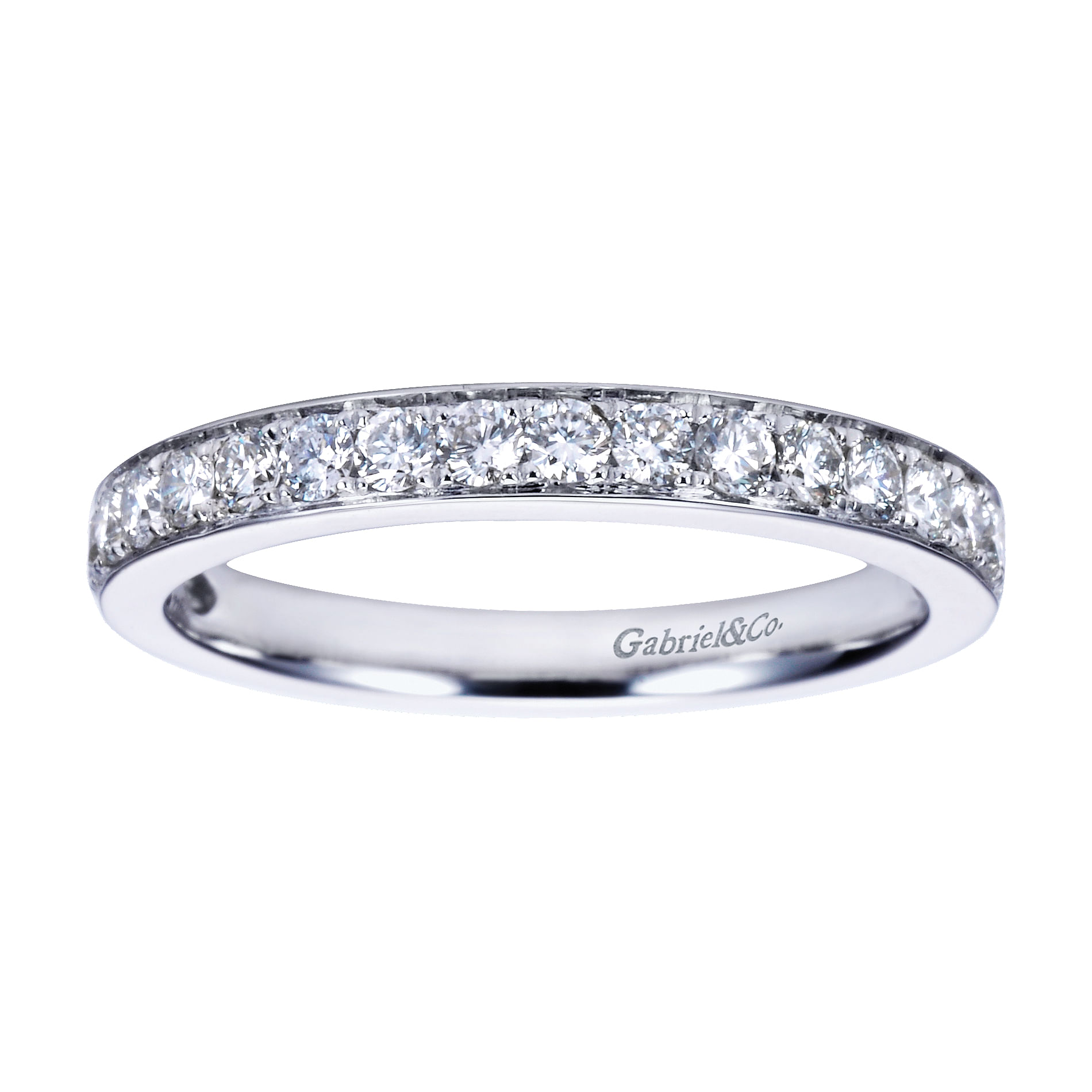 14k White Gold Diamond Straight Anniversary Band angle 5 14k White Gold Diamond Straight Anniversary Band angle 5