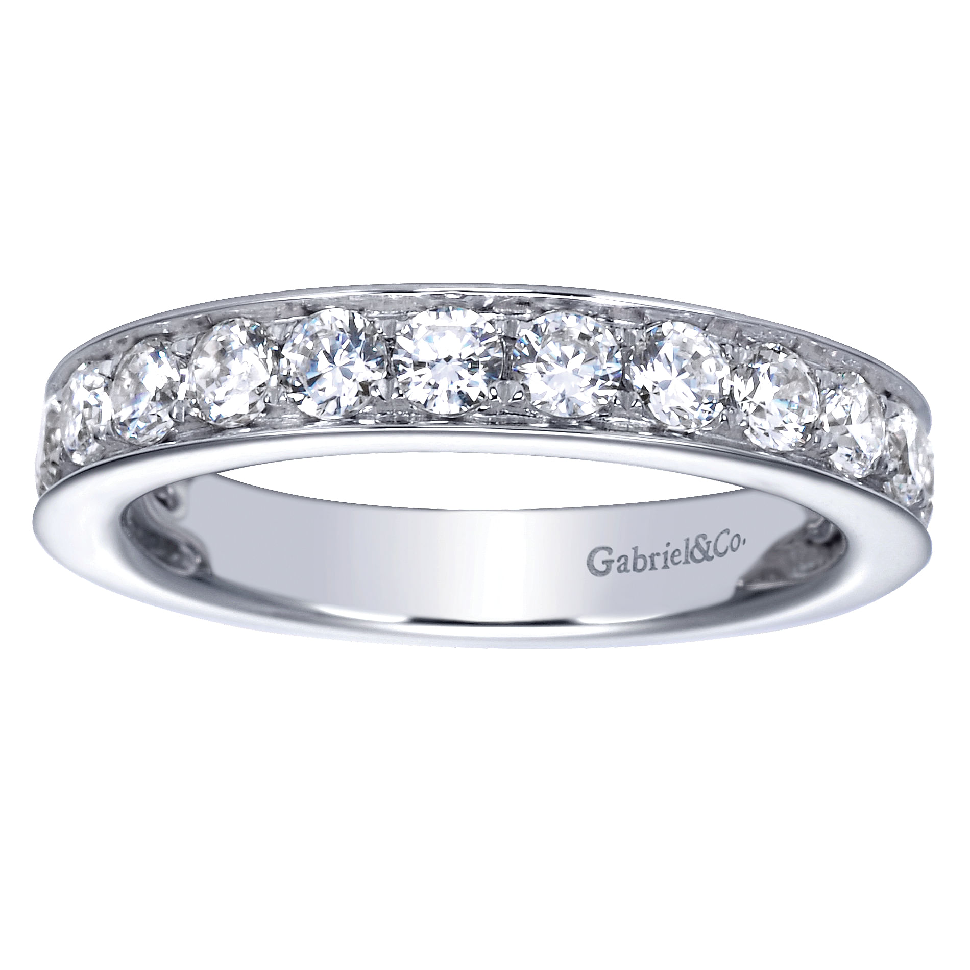 14k White Gold Diamond Straight Anniversary Band angle 5 14k White Gold Diamond Straight Anniversary Band angle 5