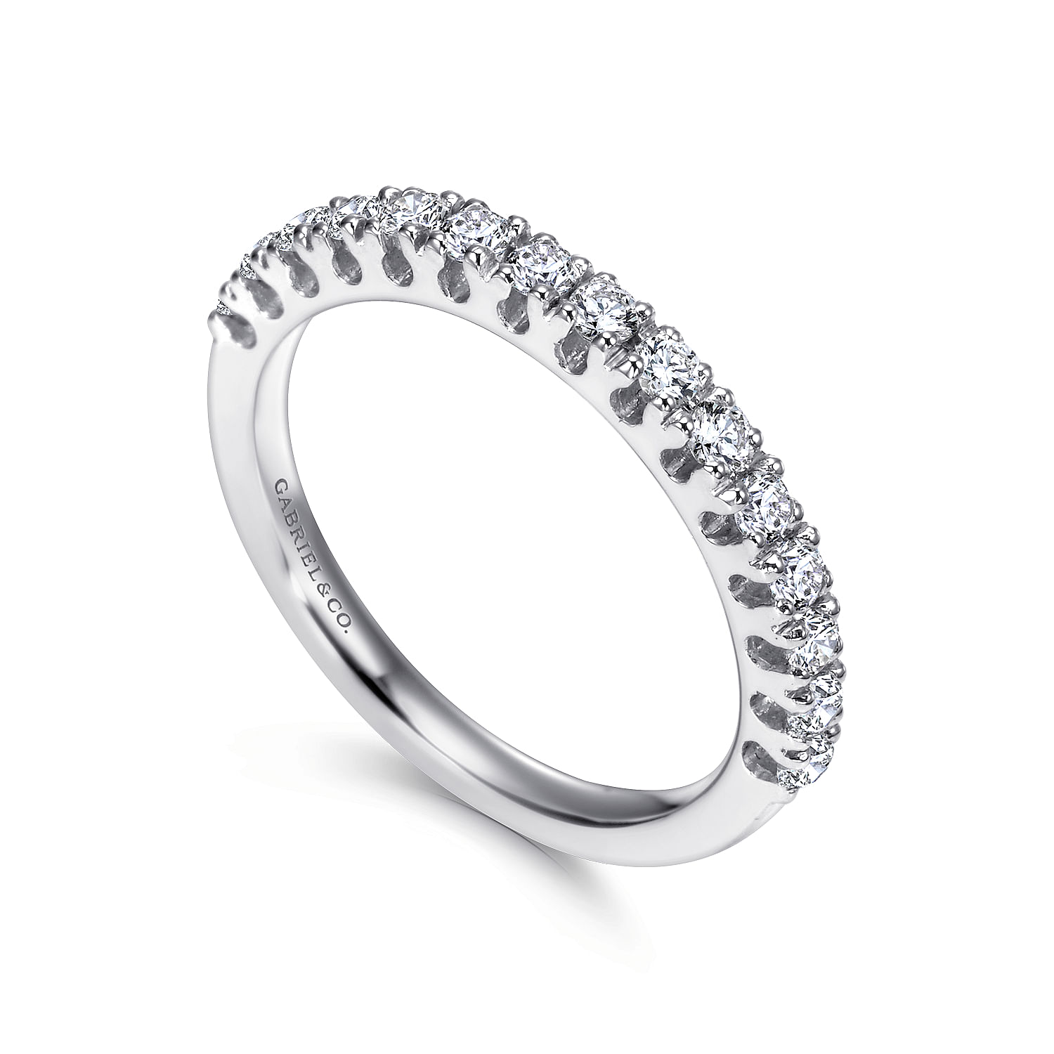 14k White Gold Diamond Straight Anniversary Band angle 3 14k White Gold Diamond Straight Anniversary Band angle 3