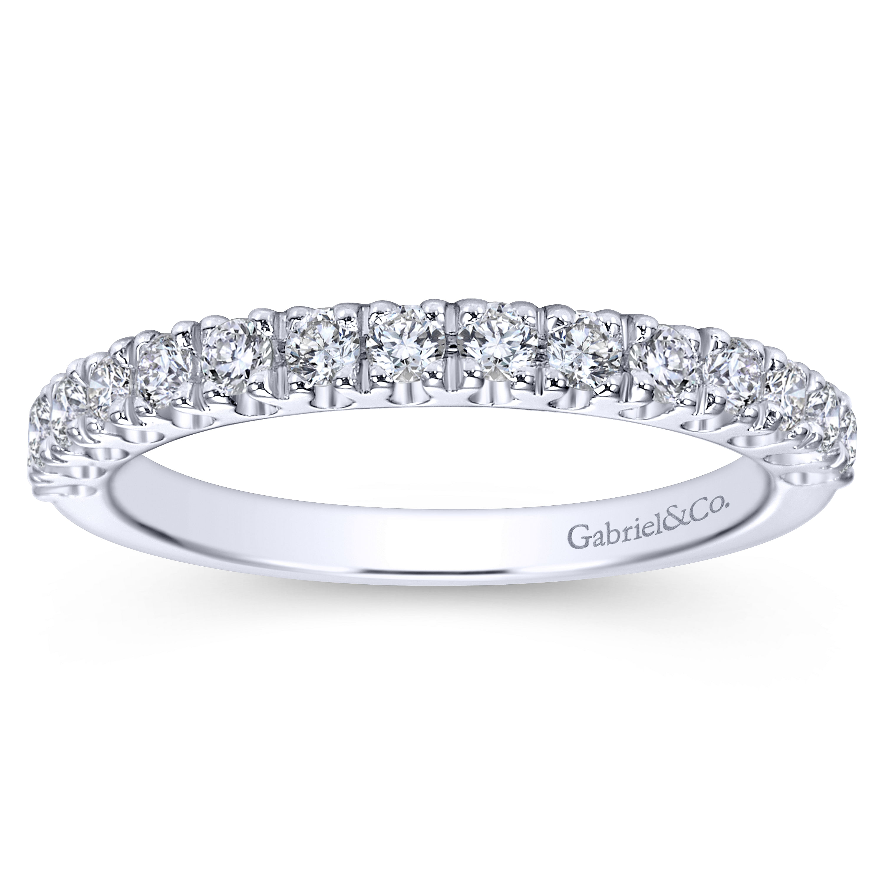 14k White Gold Diamond Straight Anniversary Band angle 5 14k White Gold Diamond Straight Anniversary Band angle 5