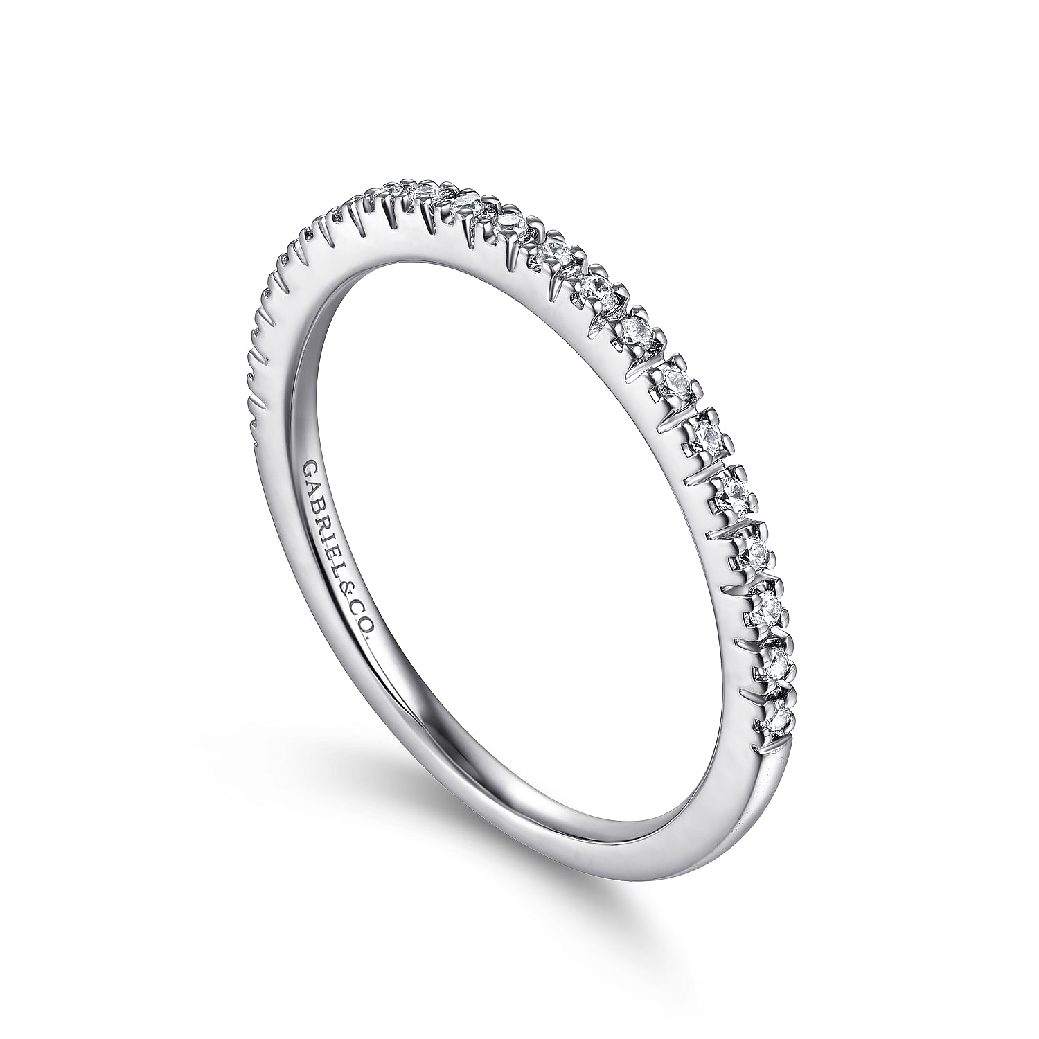 14k White Gold Diamond Straight Anniversary Band angle 3 14k White Gold Diamond Straight Anniversary Band angle 3