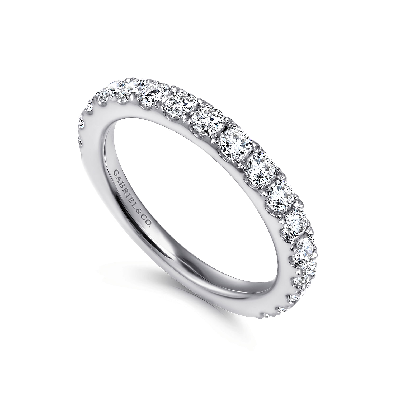 14k White Gold Diamond Straight Anniversary Band angle 3 14k White Gold Diamond Straight Anniversary Band angle 3