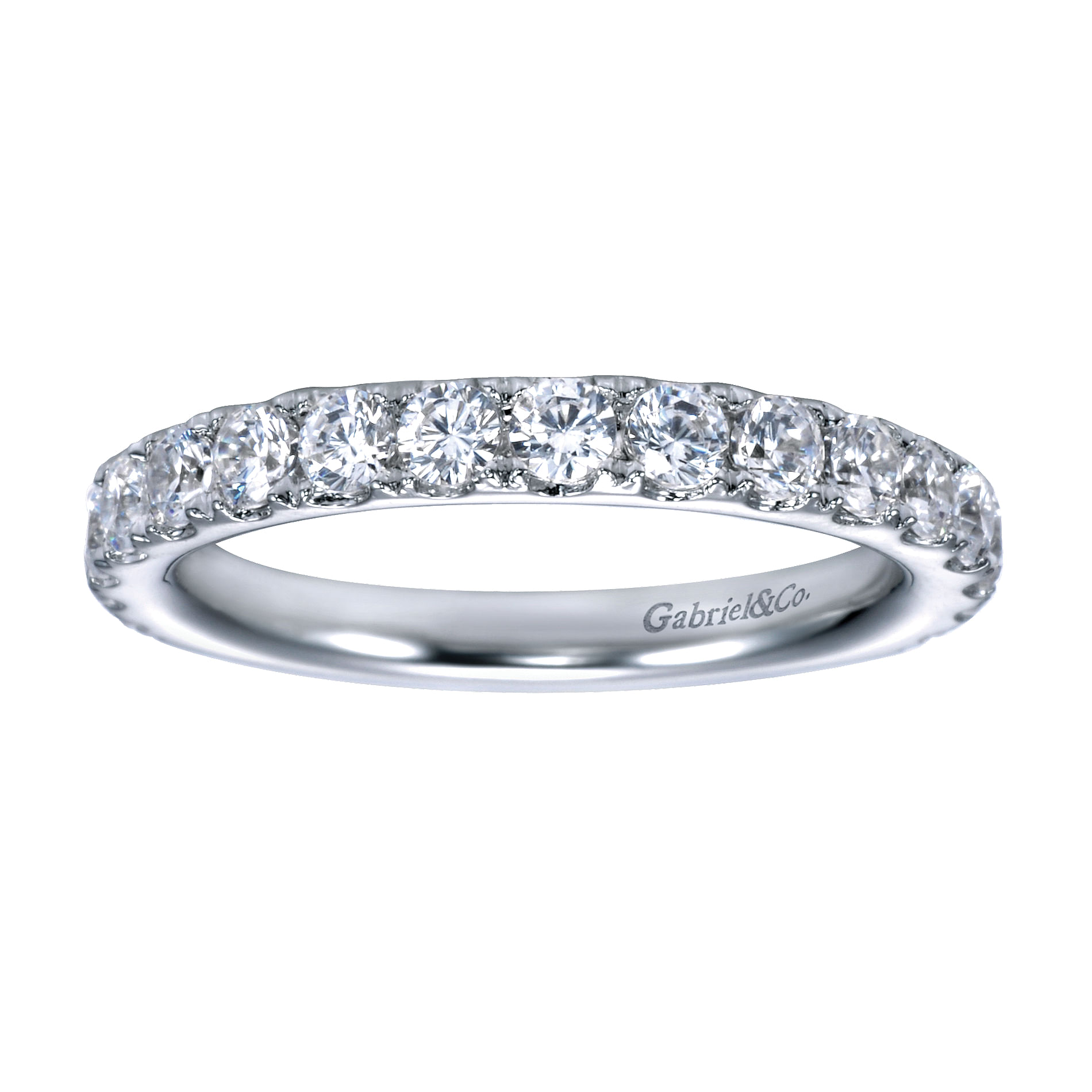 14k White Gold Diamond Straight Anniversary Band angle 5 14k White Gold Diamond Straight Anniversary Band angle 5