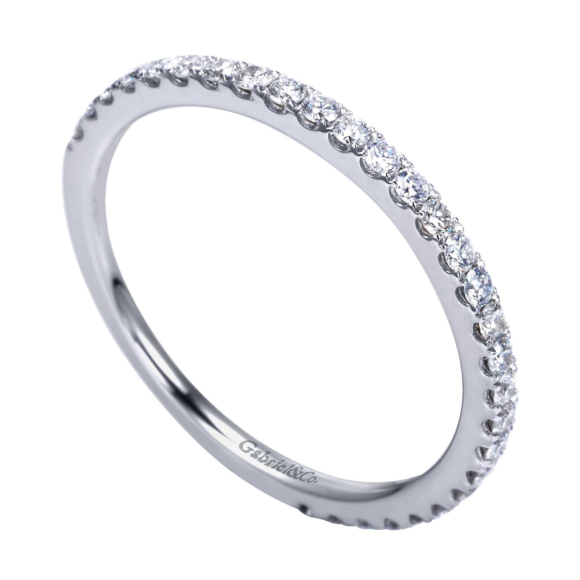 14k White Gold Diamond Straight Anniversary Band angle 3 14k White Gold Diamond Straight Anniversary Band angle 3