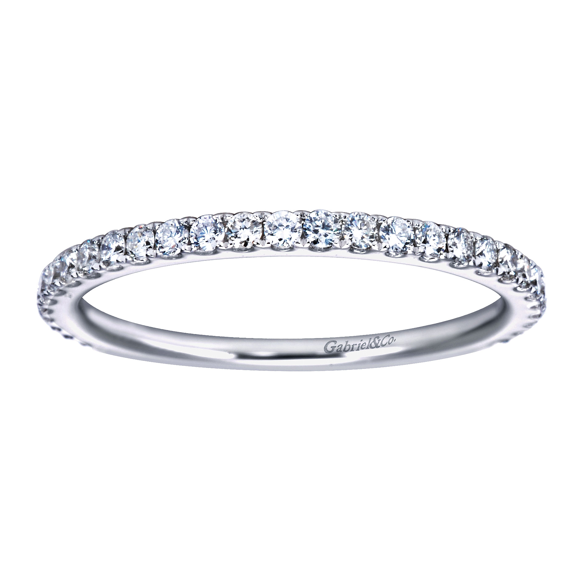 14k White Gold Diamond Straight Anniversary Band angle 5 14k White Gold Diamond Straight Anniversary Band angle 5