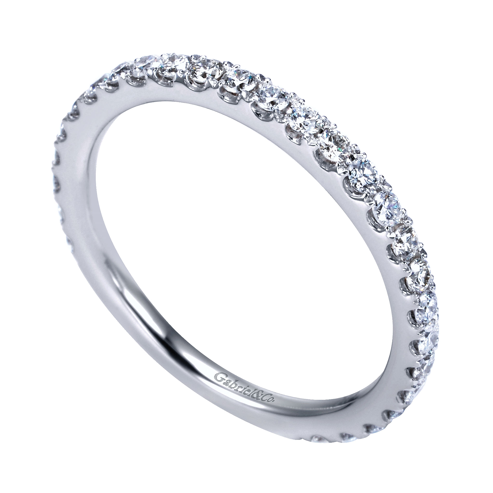 14k White Gold Diamond Straight Anniversary Band angle 3 14k White Gold Diamond Straight Anniversary Band angle 3