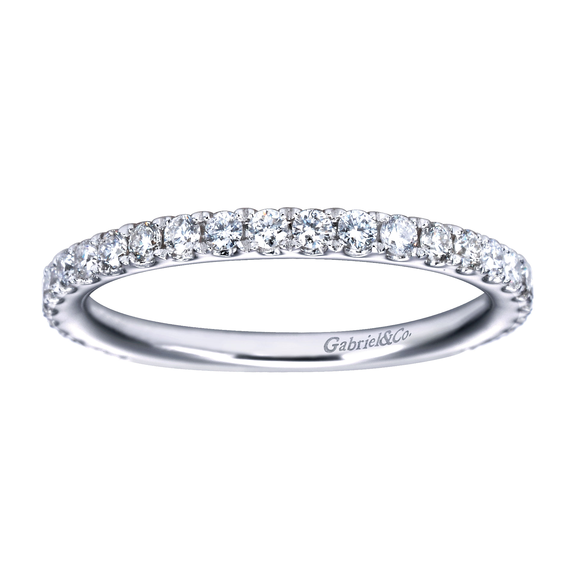 14k White Gold Diamond Straight Anniversary Band angle 5 14k White Gold Diamond Straight Anniversary Band angle 5