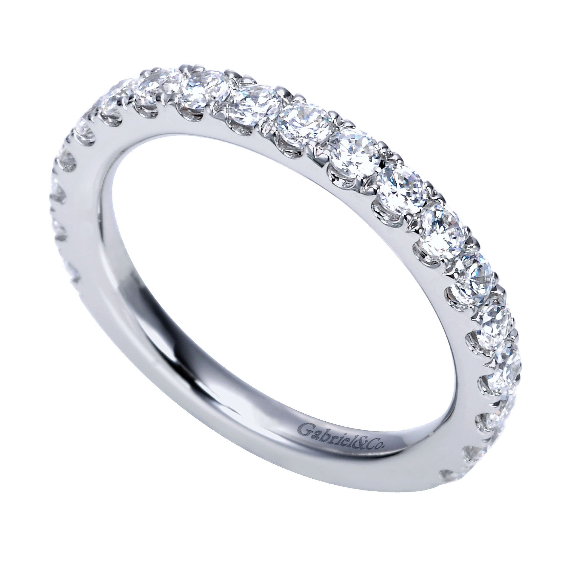 14k White Gold Diamond Straight Anniversary Band angle 3 14k White Gold Diamond Straight Anniversary Band angle 3