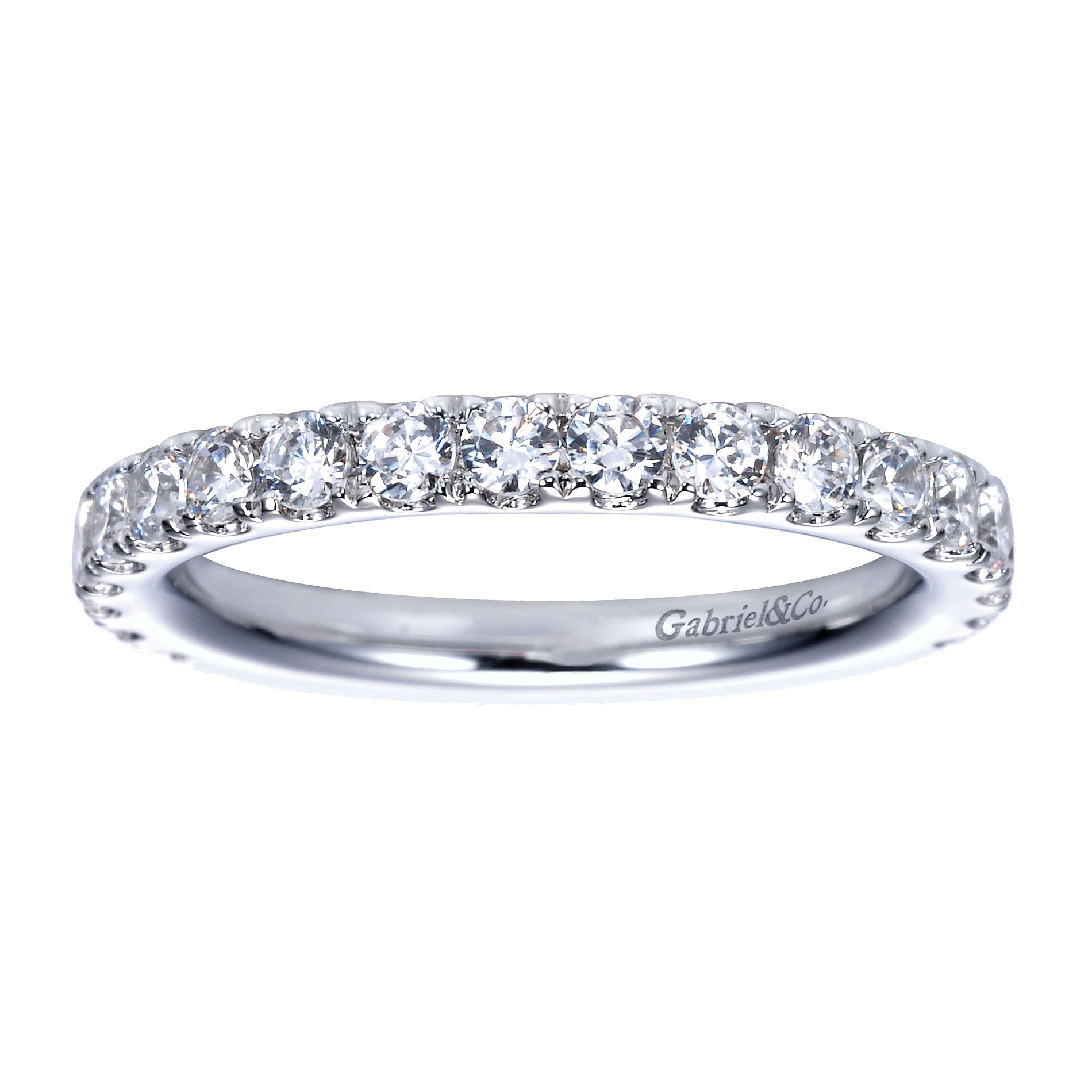 14k White Gold Diamond Straight Anniversary Band angle 5 14k White Gold Diamond Straight Anniversary Band angle 5