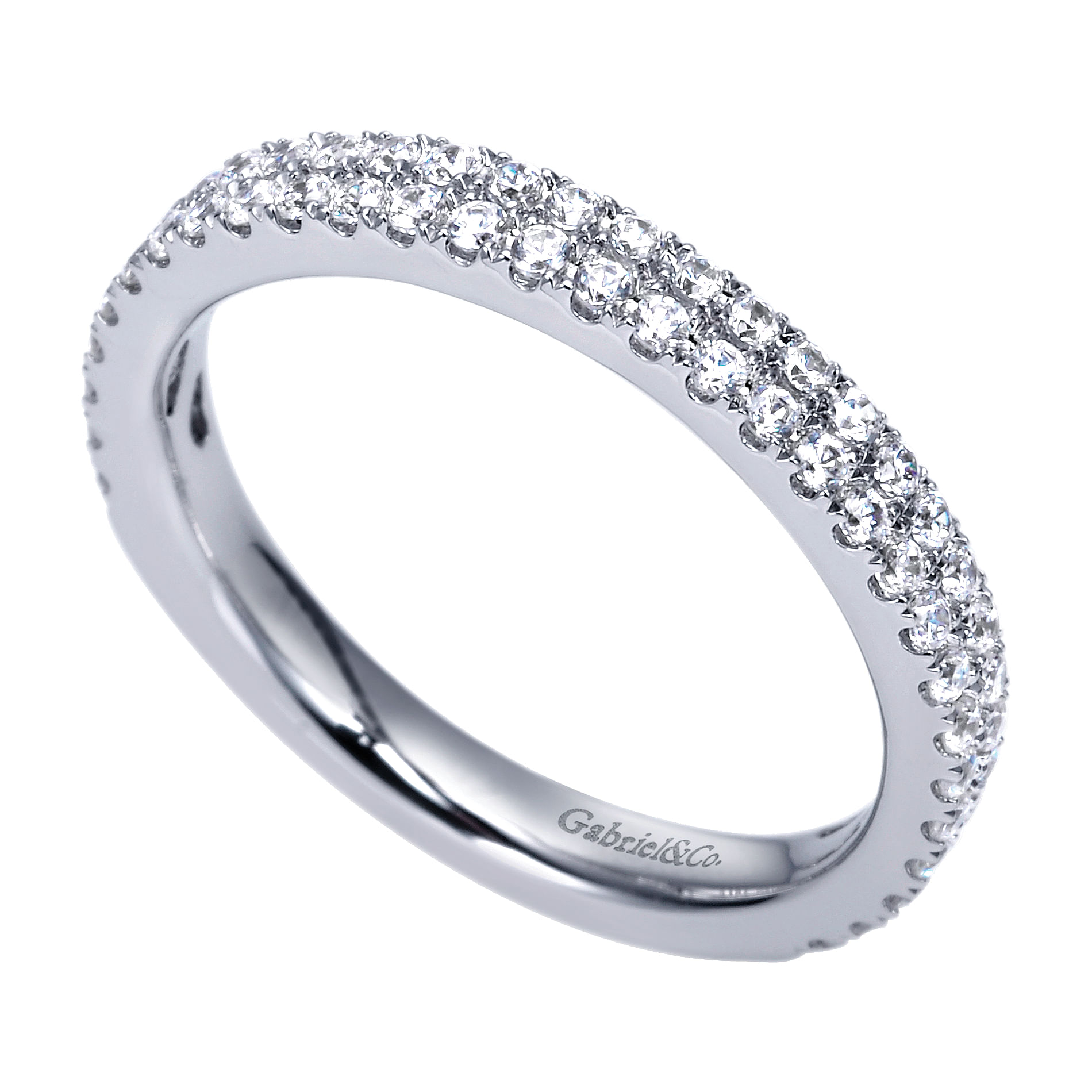 14k White Gold Diamond Straight Anniversary Band angle 3 14k White Gold Diamond Straight Anniversary Band angle 3