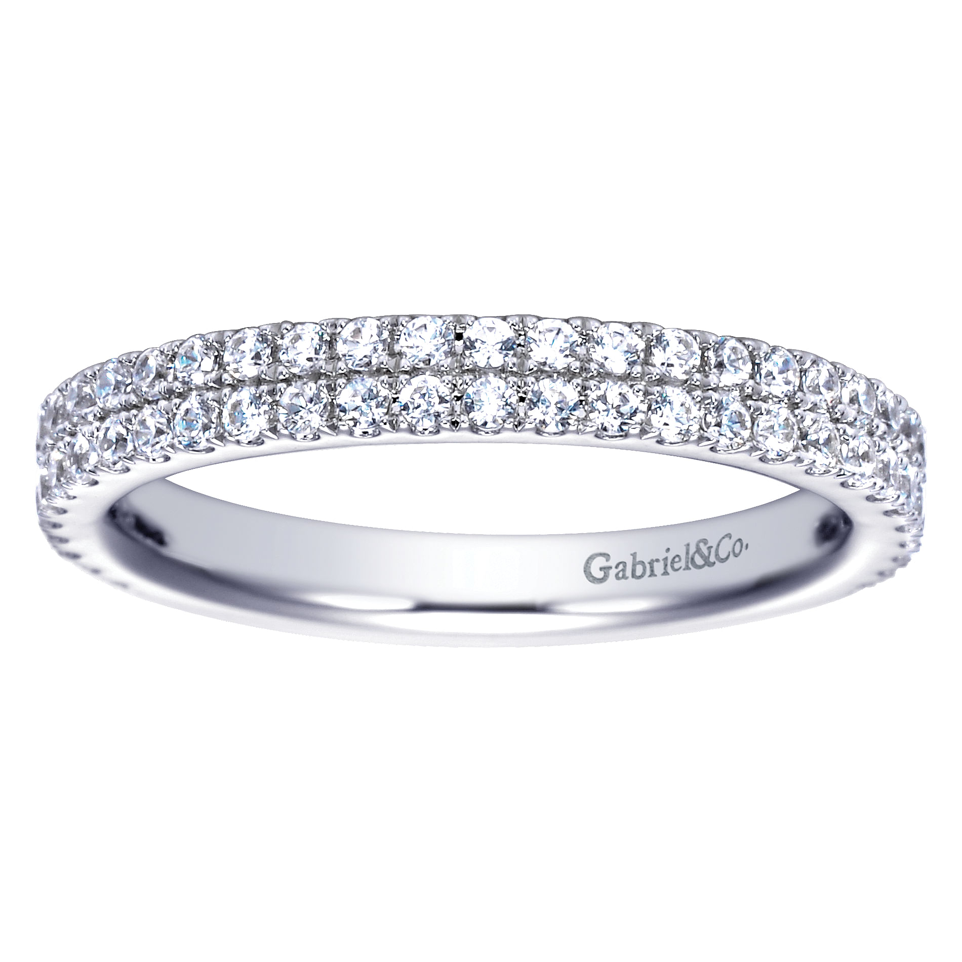 14k White Gold Diamond Straight Anniversary Band angle 5 14k White Gold Diamond Straight Anniversary Band angle 5