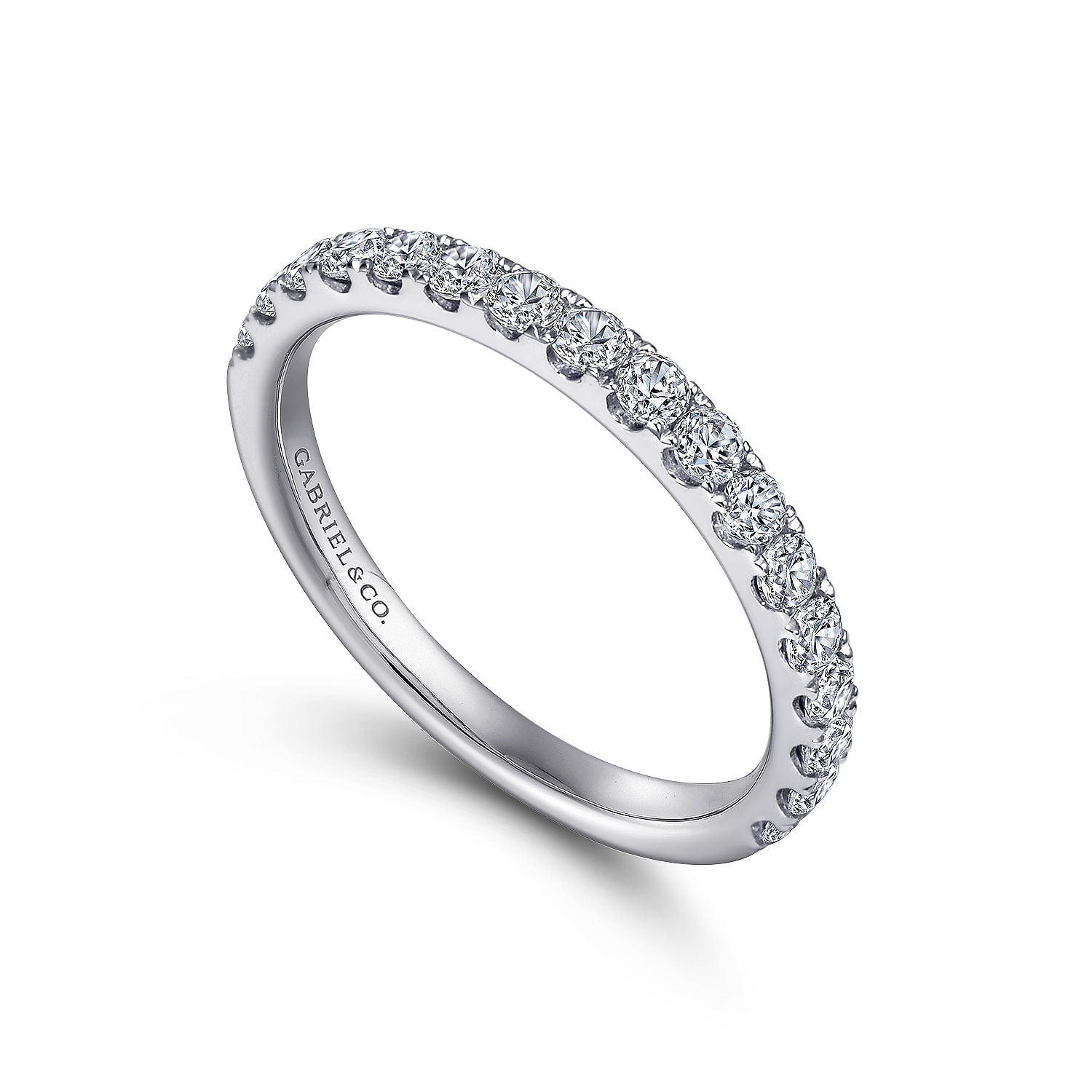 14k White Gold Diamond Straight Anniversary Band angle 3 14k White Gold Diamond Straight Anniversary Band angle 3