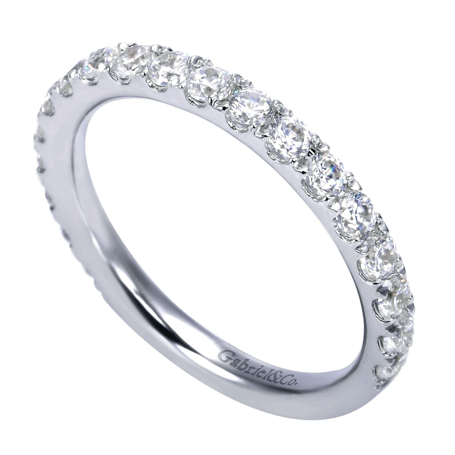 14k White Gold Diamond Straight Anniversary Band angle 3 14k White Gold Diamond Straight Anniversary Band angle 3