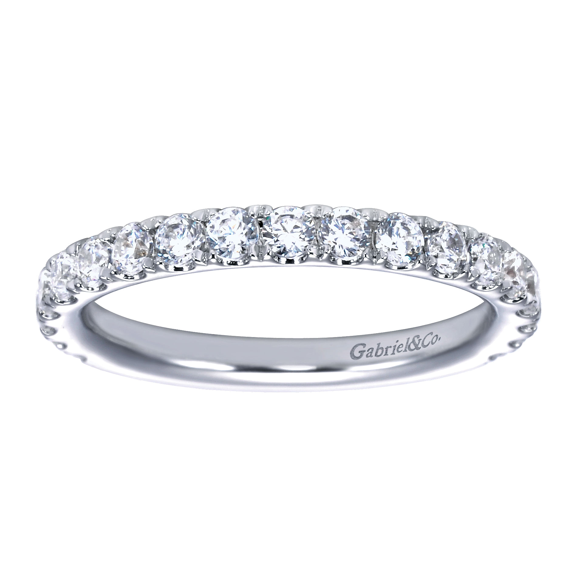 14k White Gold Diamond Straight Anniversary Band angle 5 14k White Gold Diamond Straight Anniversary Band angle 5