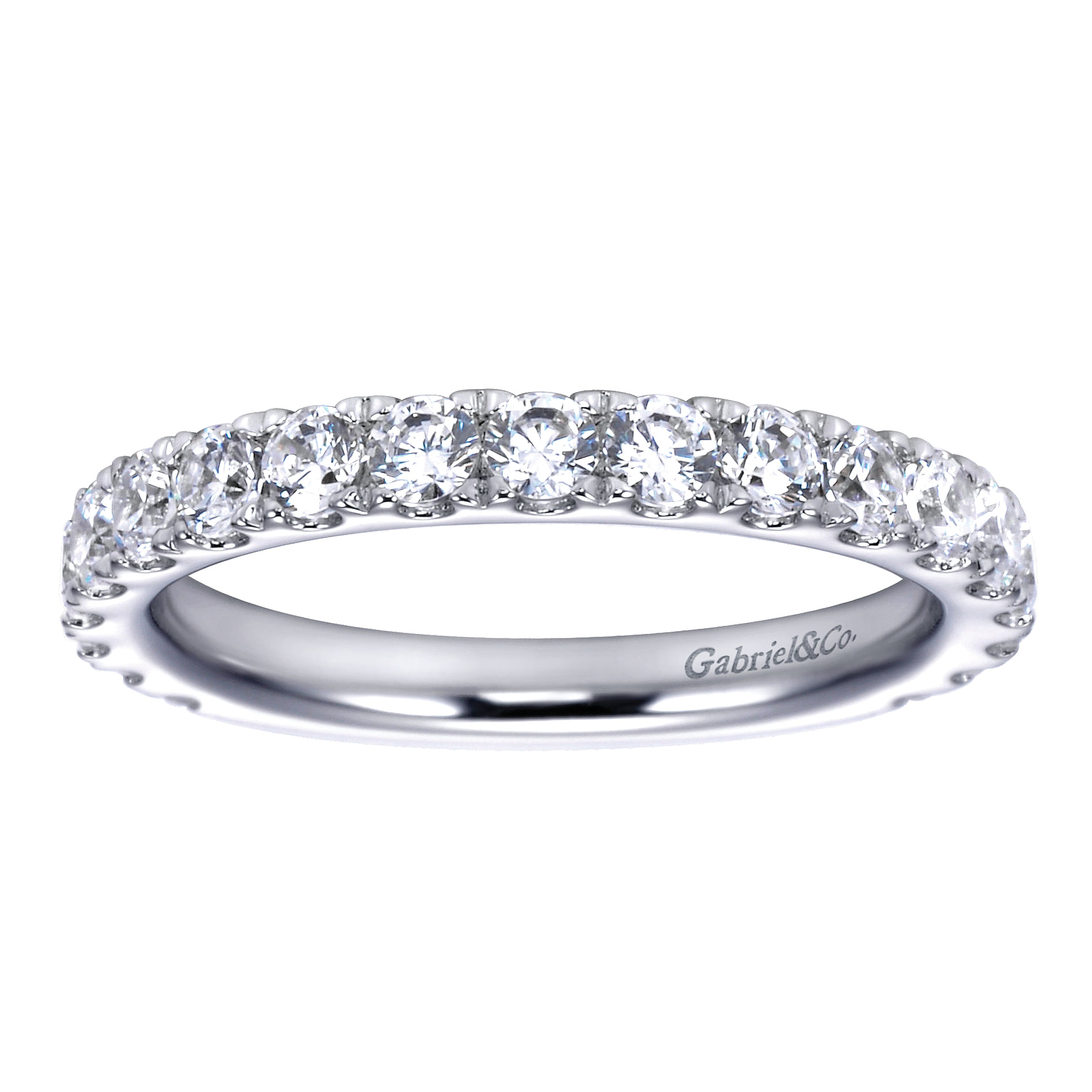 14k White Gold Diamond Straight Anniversary Band angle 5 14k White Gold Diamond Straight Anniversary Band angle 5