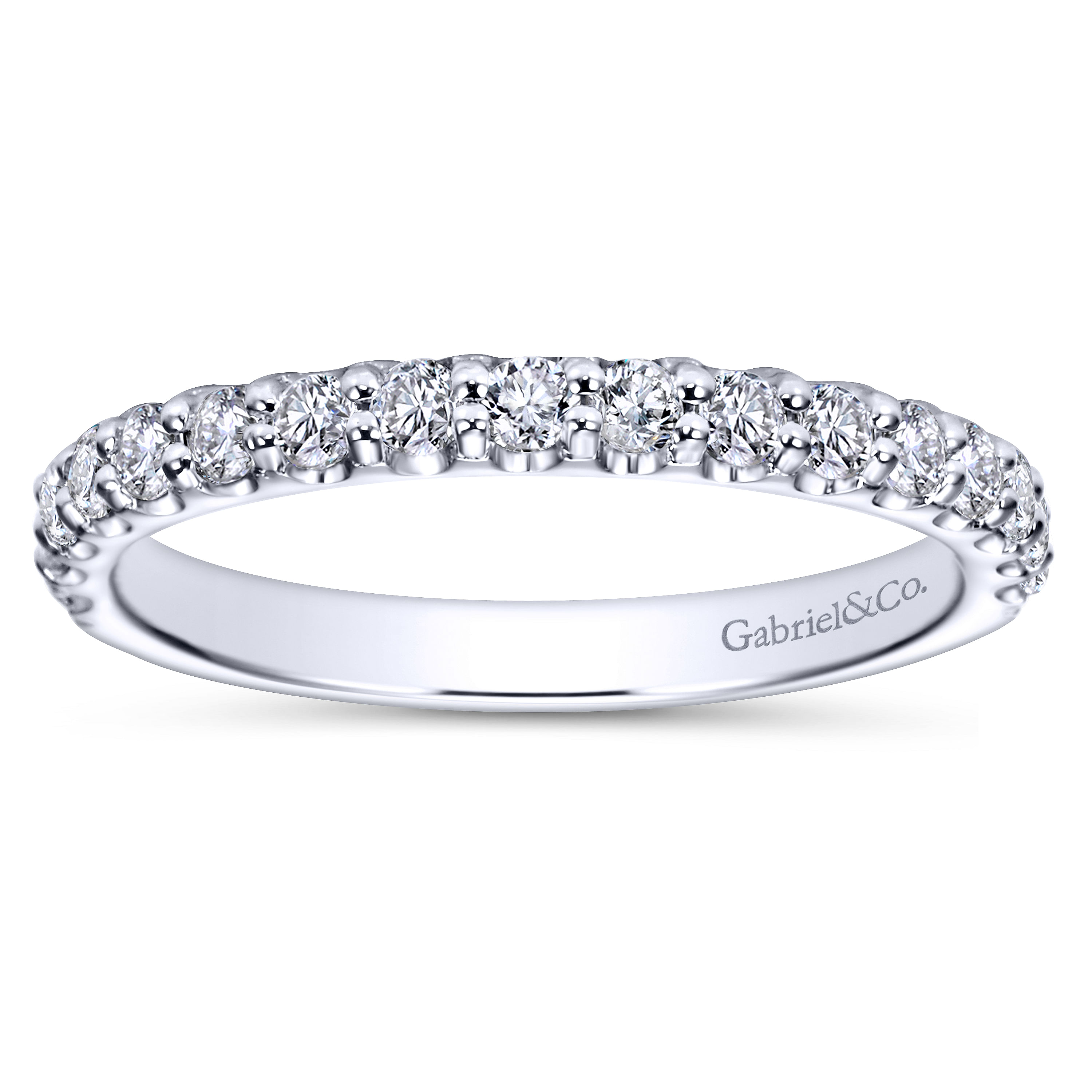 14k White Gold Diamond Straight Anniversary Band angle 5 14k White Gold Diamond Straight Anniversary Band angle 5