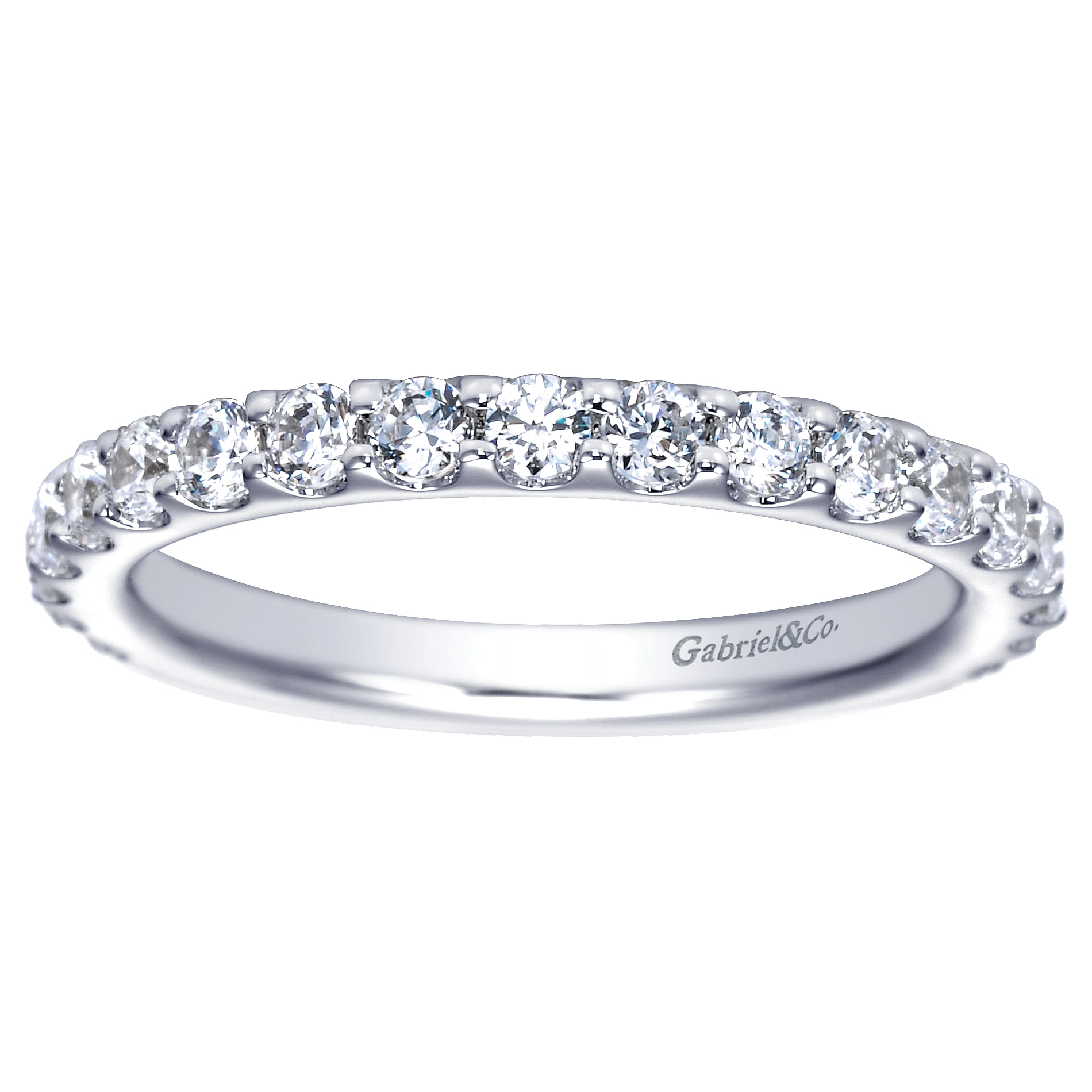 14k White Gold Diamond Straight Anniversary Band angle 5 14k White Gold Diamond Straight Anniversary Band angle 5