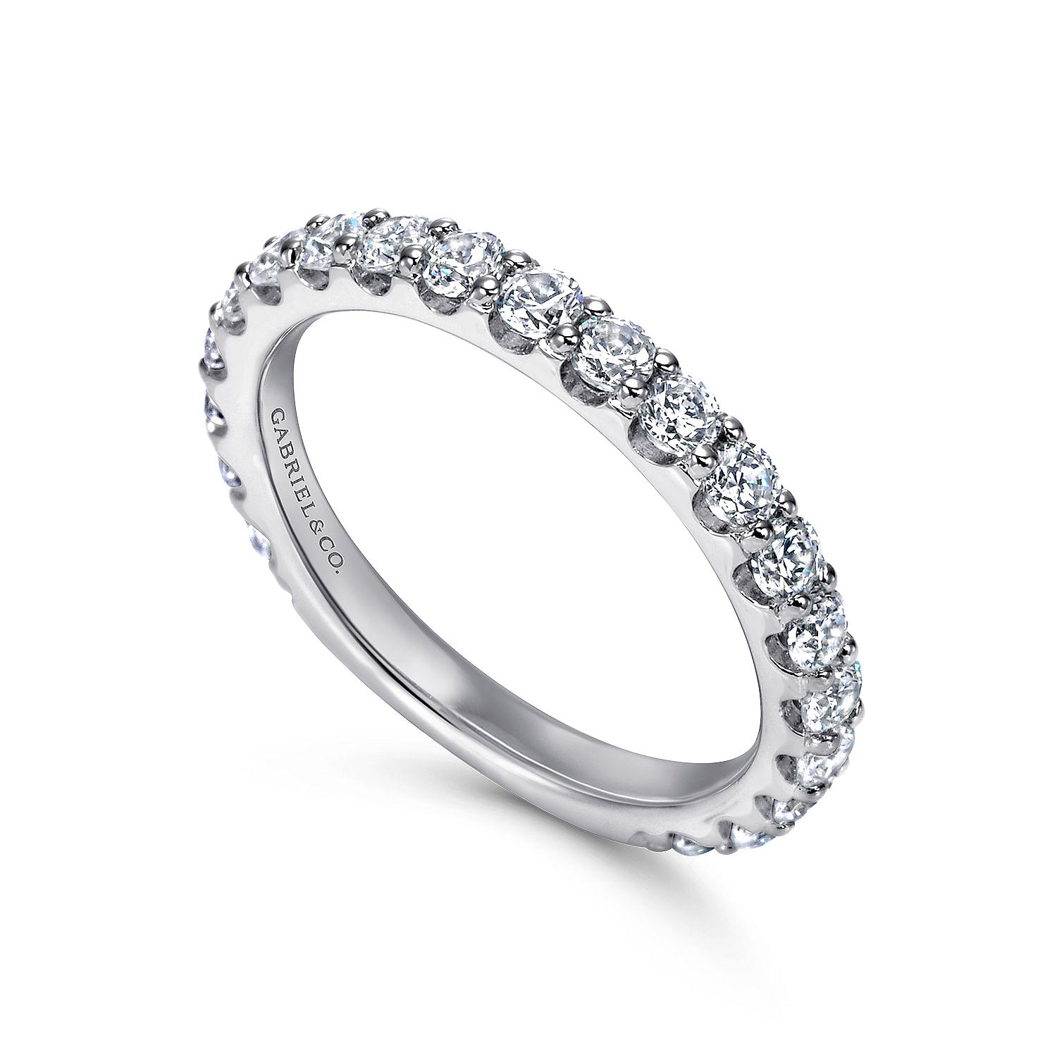 14k White Gold Diamond Straight Anniversary Band angle 3 14k White Gold Diamond Straight Anniversary Band angle 3