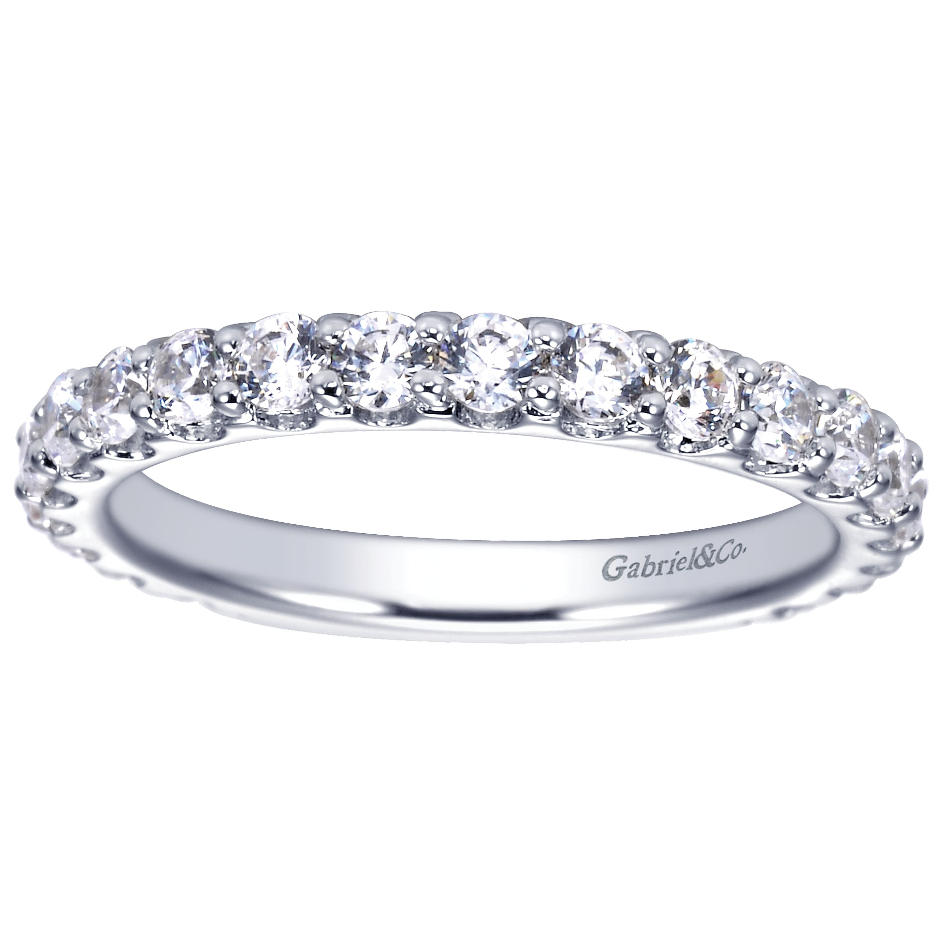 14k White Gold Diamond Straight Anniversary Band angle 5 14k White Gold Diamond Straight Anniversary Band angle 5