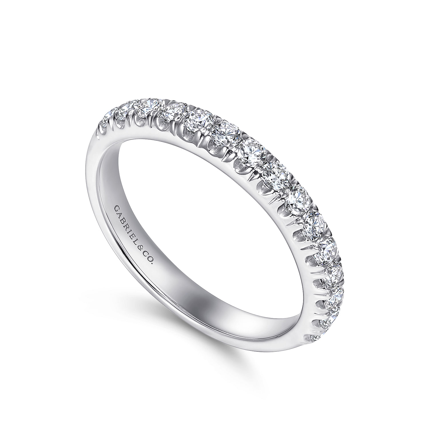 14k White Gold Diamond Straight Anniversary Band angle 3 14k White Gold Diamond Straight Anniversary Band angle 3