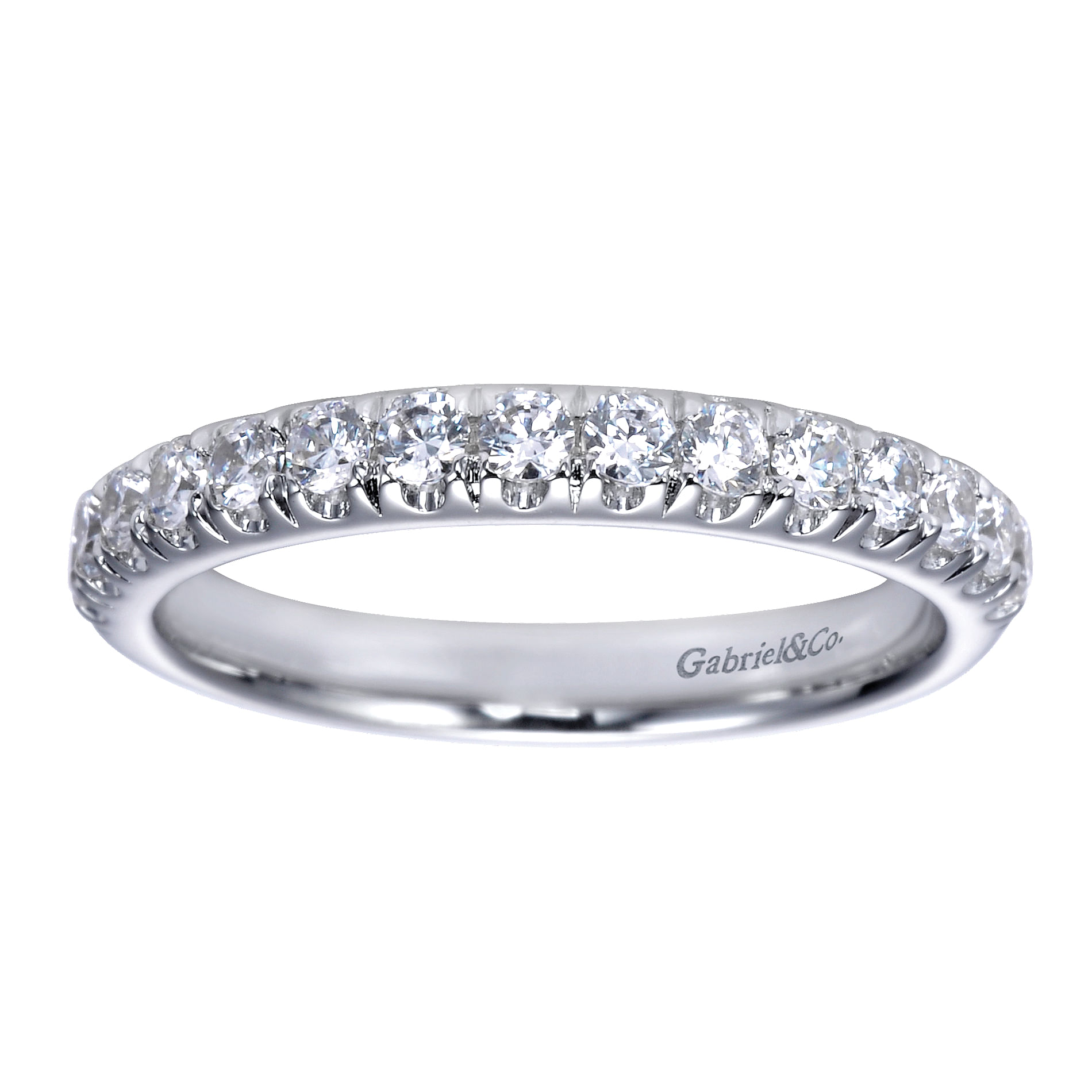 14k White Gold Diamond Straight Anniversary Band angle 5 14k White Gold Diamond Straight Anniversary Band angle 5