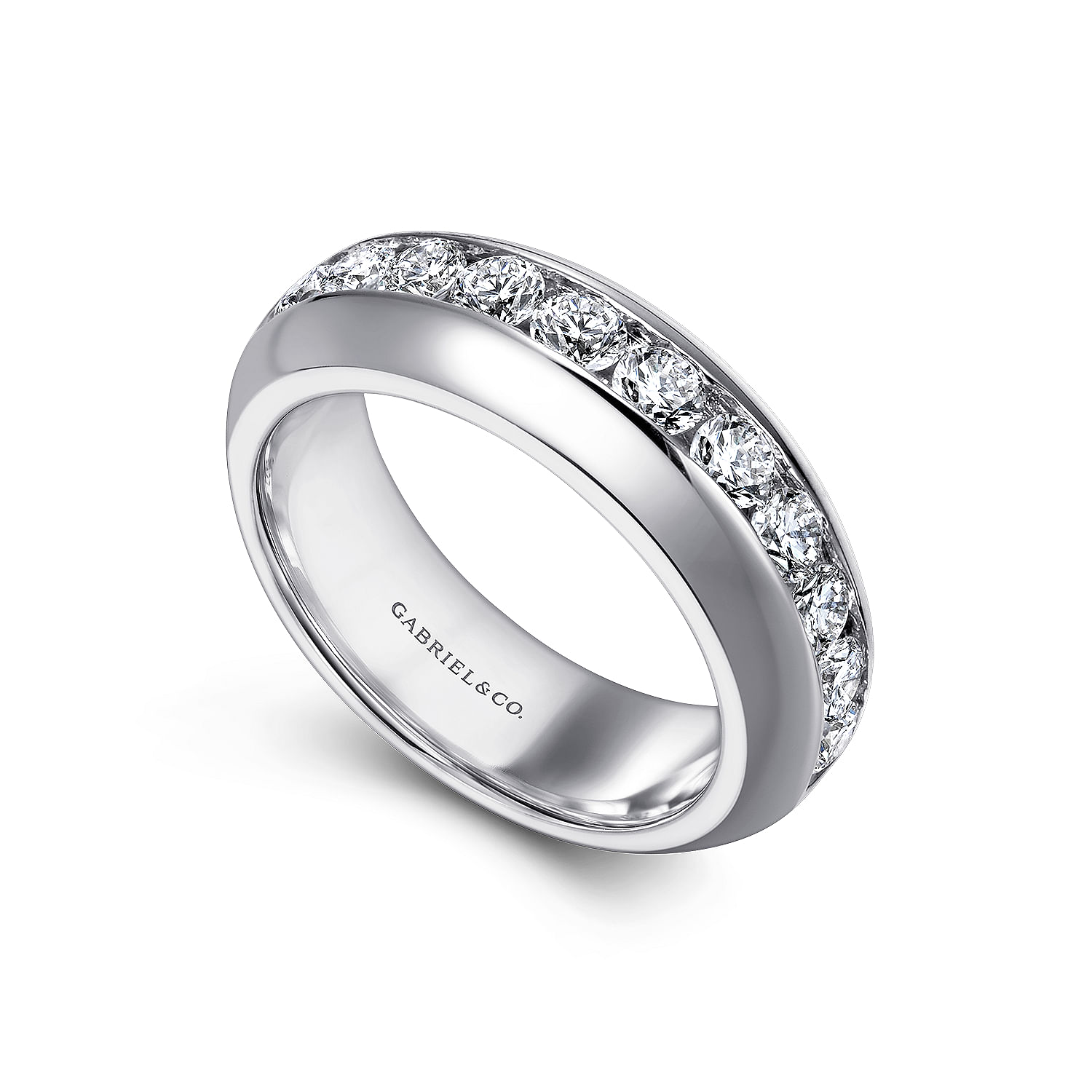 14k White Gold Diamond Straight Anniversary Band angle 3 14k White Gold Diamond Straight Anniversary Band angle 3