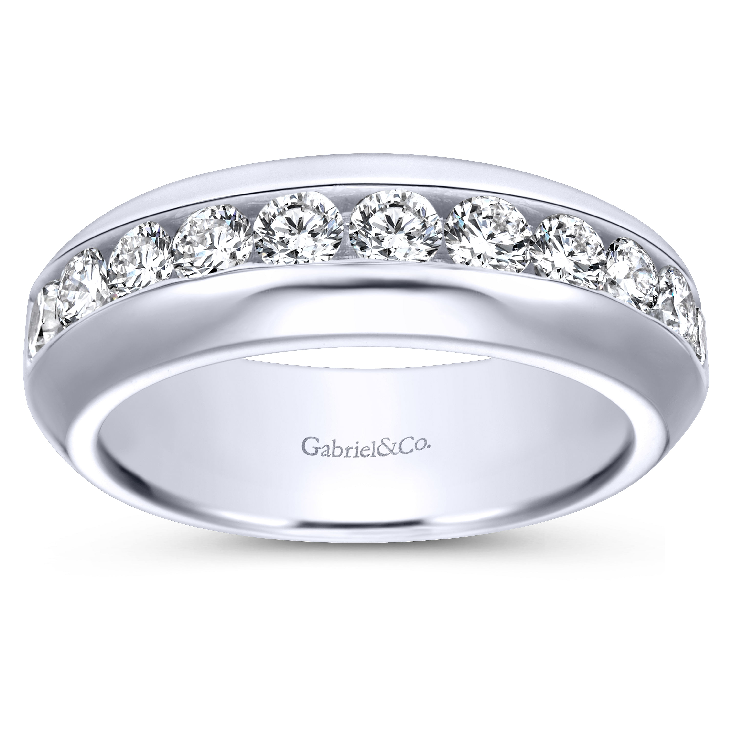 14k White Gold Diamond Straight Anniversary Band angle 5 14k White Gold Diamond Straight Anniversary Band angle 5