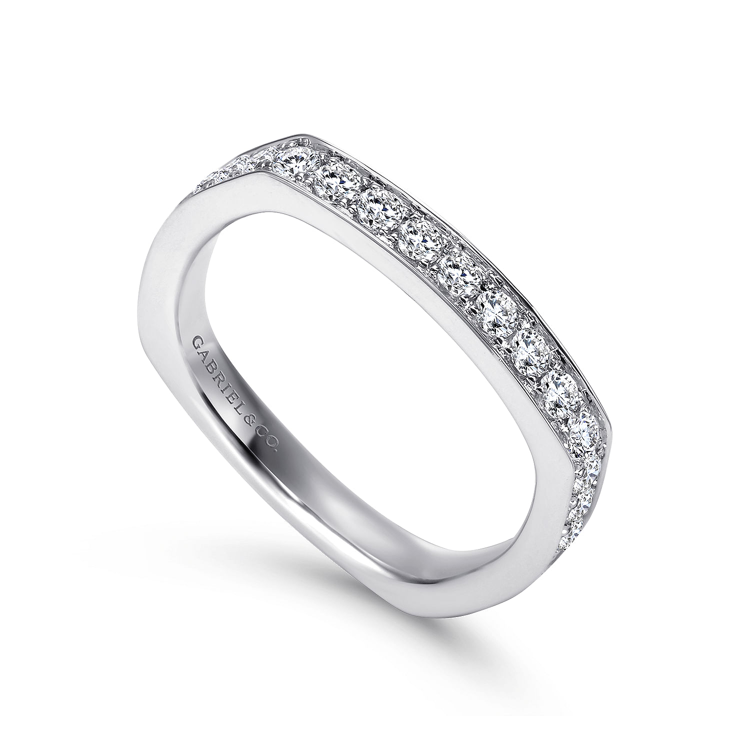 14k White Gold Diamond Straight Anniversary Band angle 3 14k White Gold Diamond Straight Anniversary Band angle 3