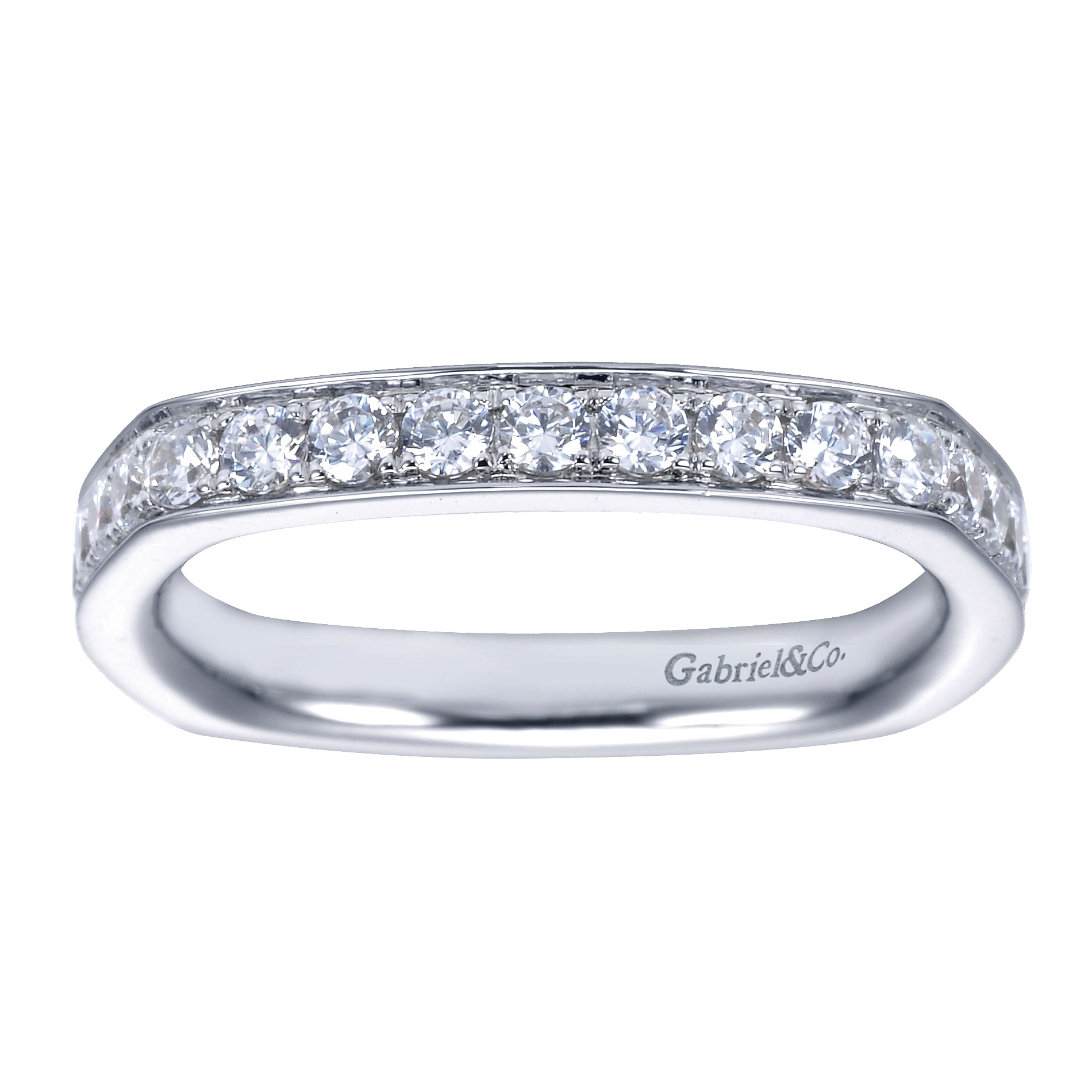 14k White Gold Diamond Straight Anniversary Band angle 5 14k White Gold Diamond Straight Anniversary Band angle 5