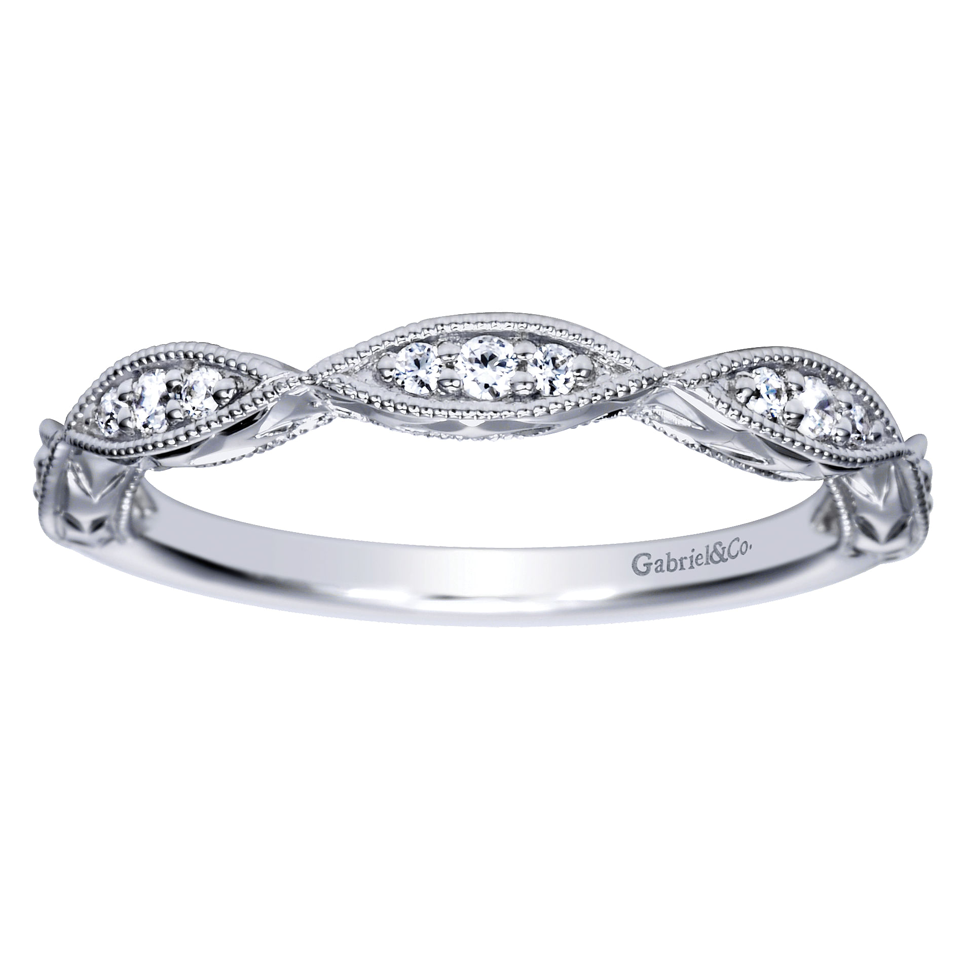 14k White Gold Diamond Straight Anniversary Band angle 5 14k White Gold Diamond Straight Anniversary Band angle 5
