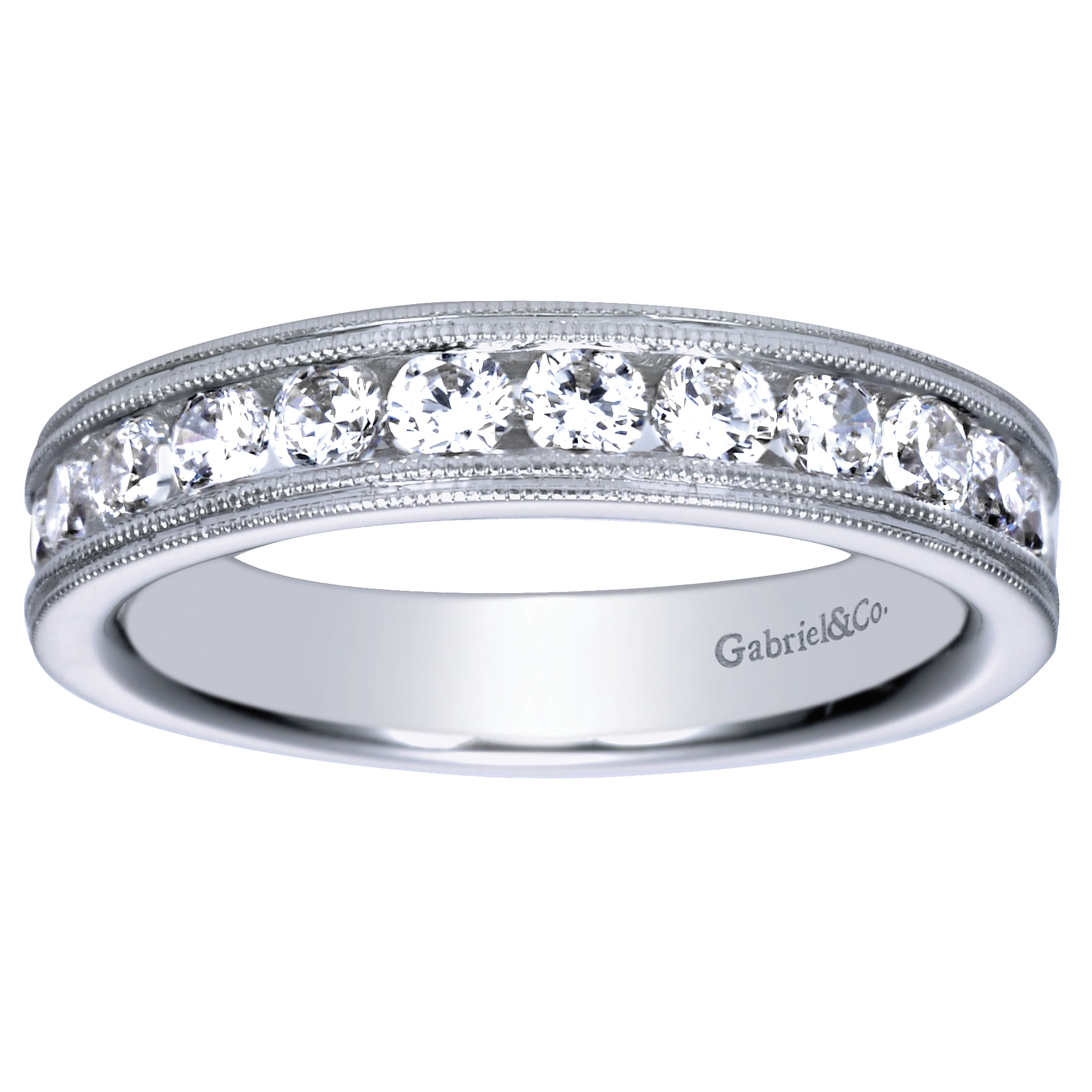 14k White Gold Diamond Straight Anniversary Band angle 5 14k White Gold Diamond Straight Anniversary Band angle 5