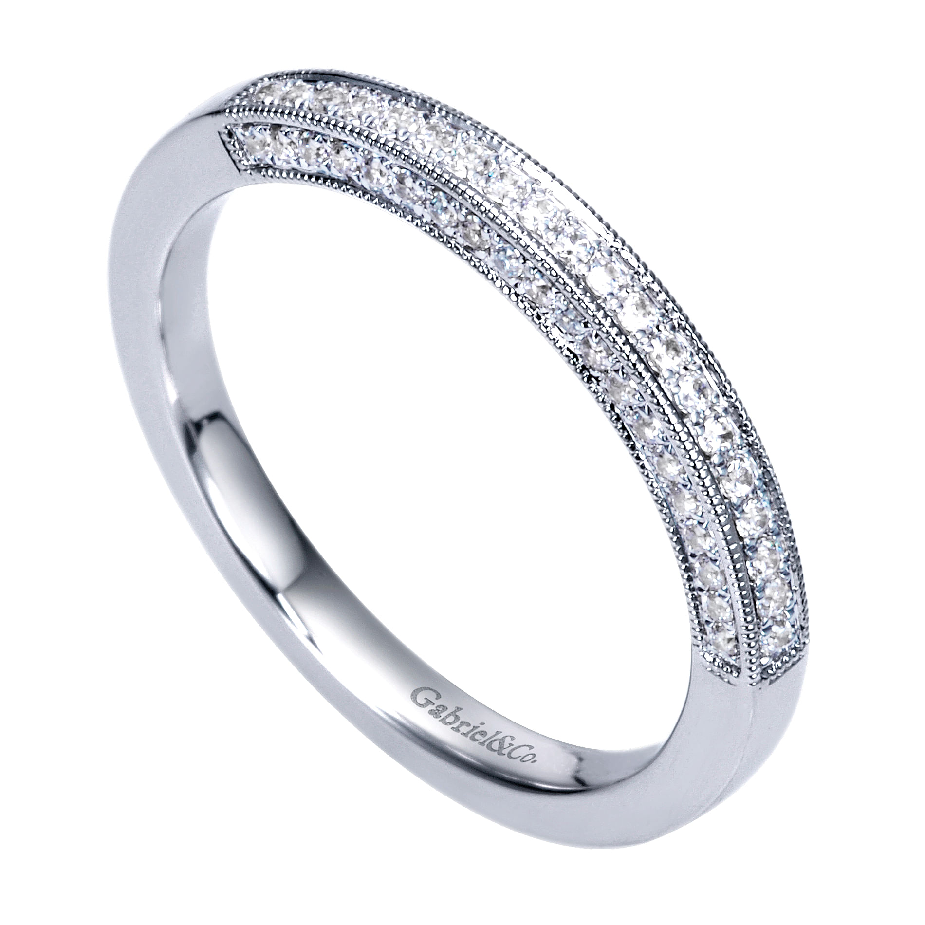 14k White Gold Diamond Straight Anniversary Band angle 3 14k White Gold Diamond Straight Anniversary Band angle 3