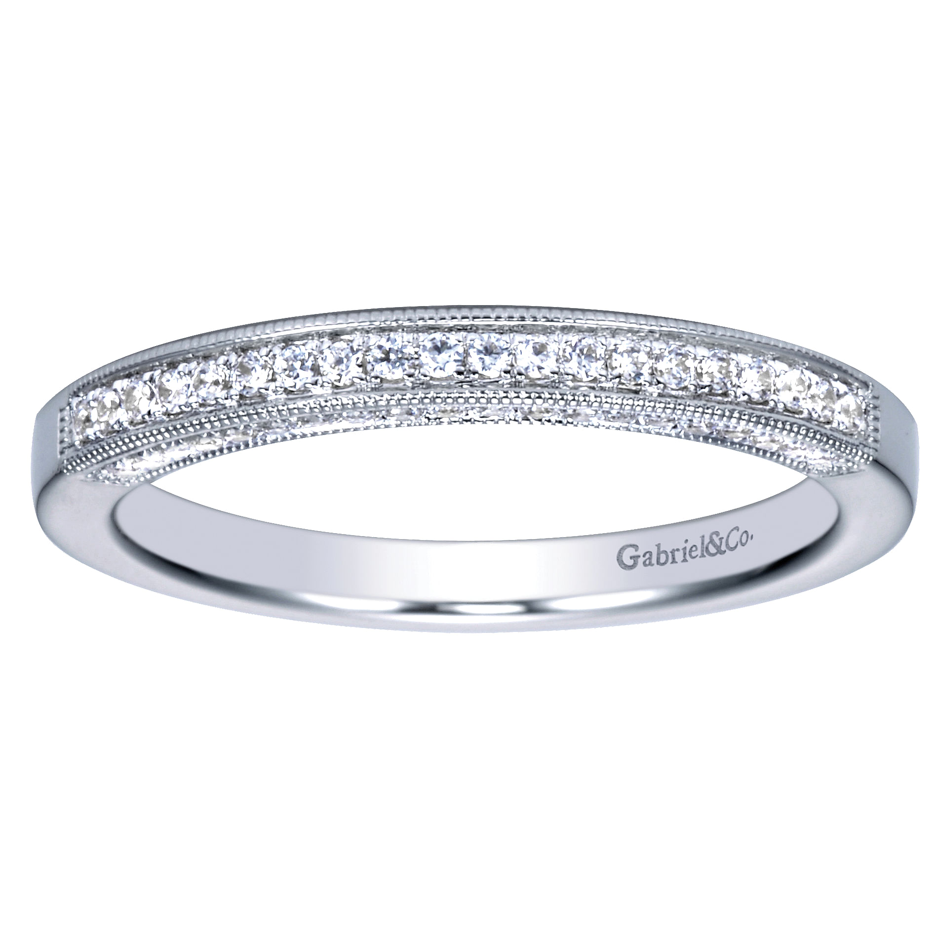 14k White Gold Diamond Straight Anniversary Band angle 5 14k White Gold Diamond Straight Anniversary Band angle 5