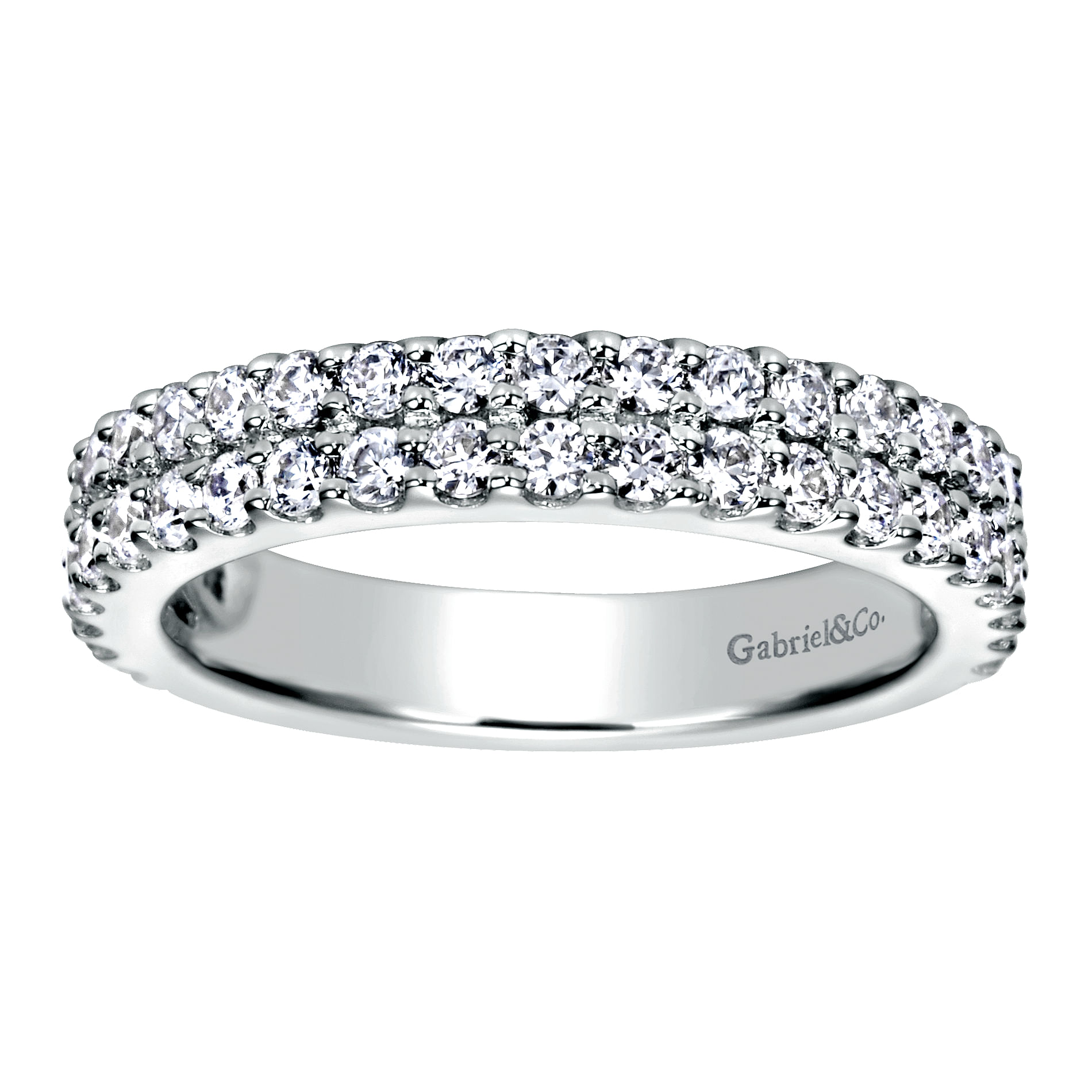 14k White Gold Diamond Straight Anniversary Band angle 5 14k White Gold Diamond Straight Anniversary Band angle 5