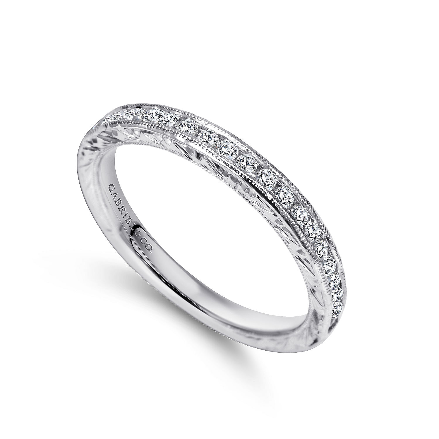 14k White Gold Diamond Straight Anniversary Band angle 3 14k White Gold Diamond Straight Anniversary Band angle 3