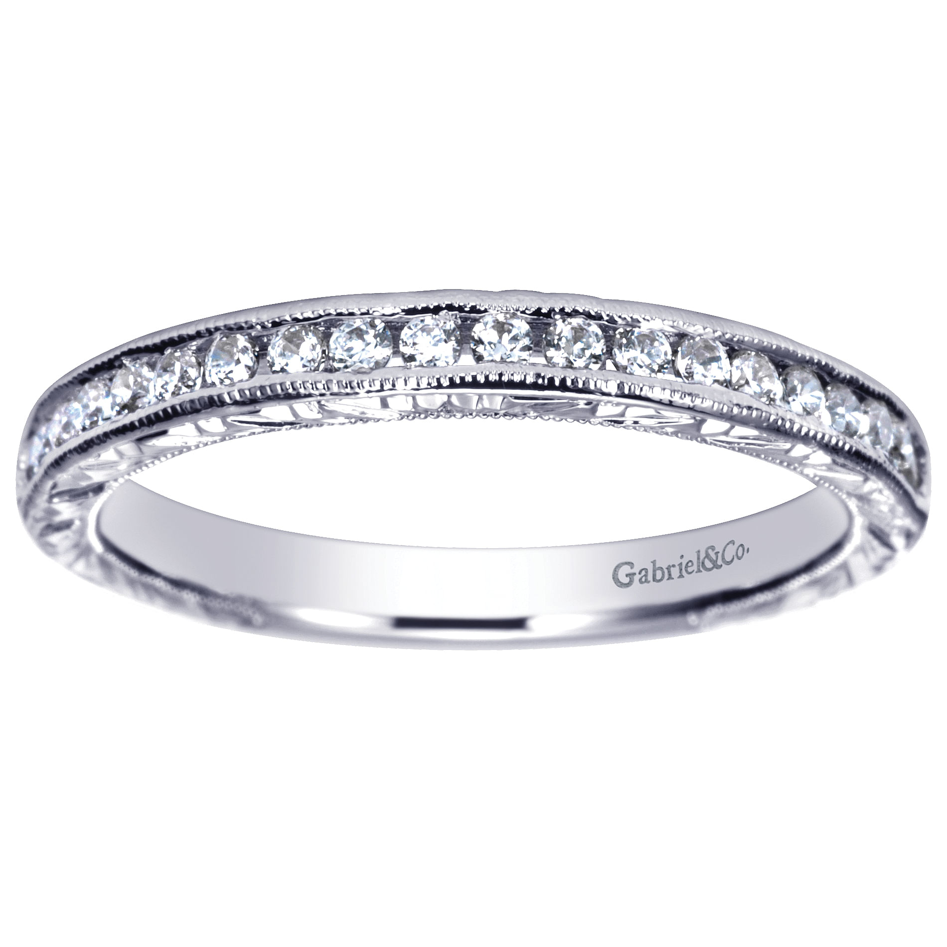 14k White Gold Diamond Straight Anniversary Band angle 5 14k White Gold Diamond Straight Anniversary Band angle 5