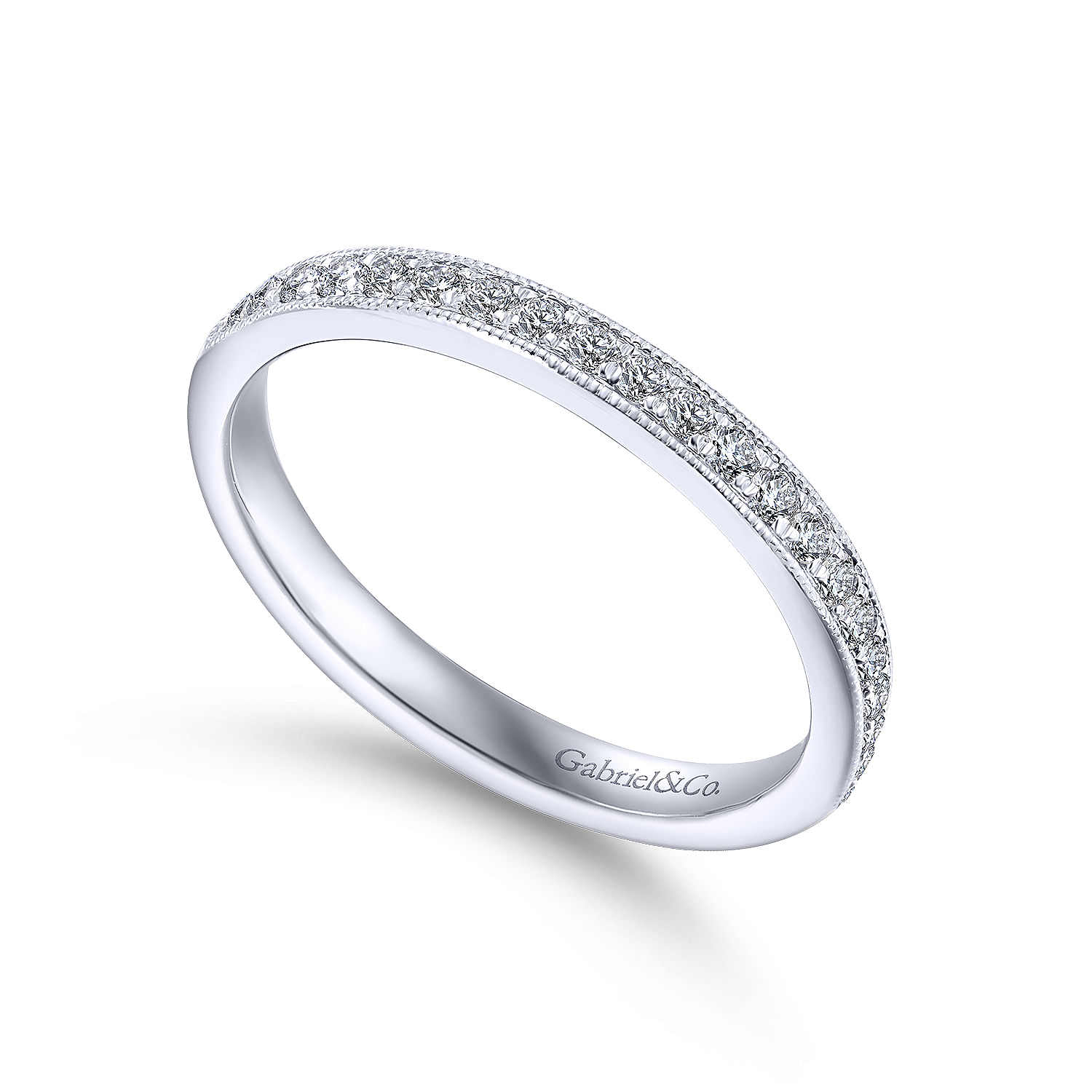14k White Gold Diamond Straight Anniversary Band angle 3 14k White Gold Diamond Straight Anniversary Band angle 3