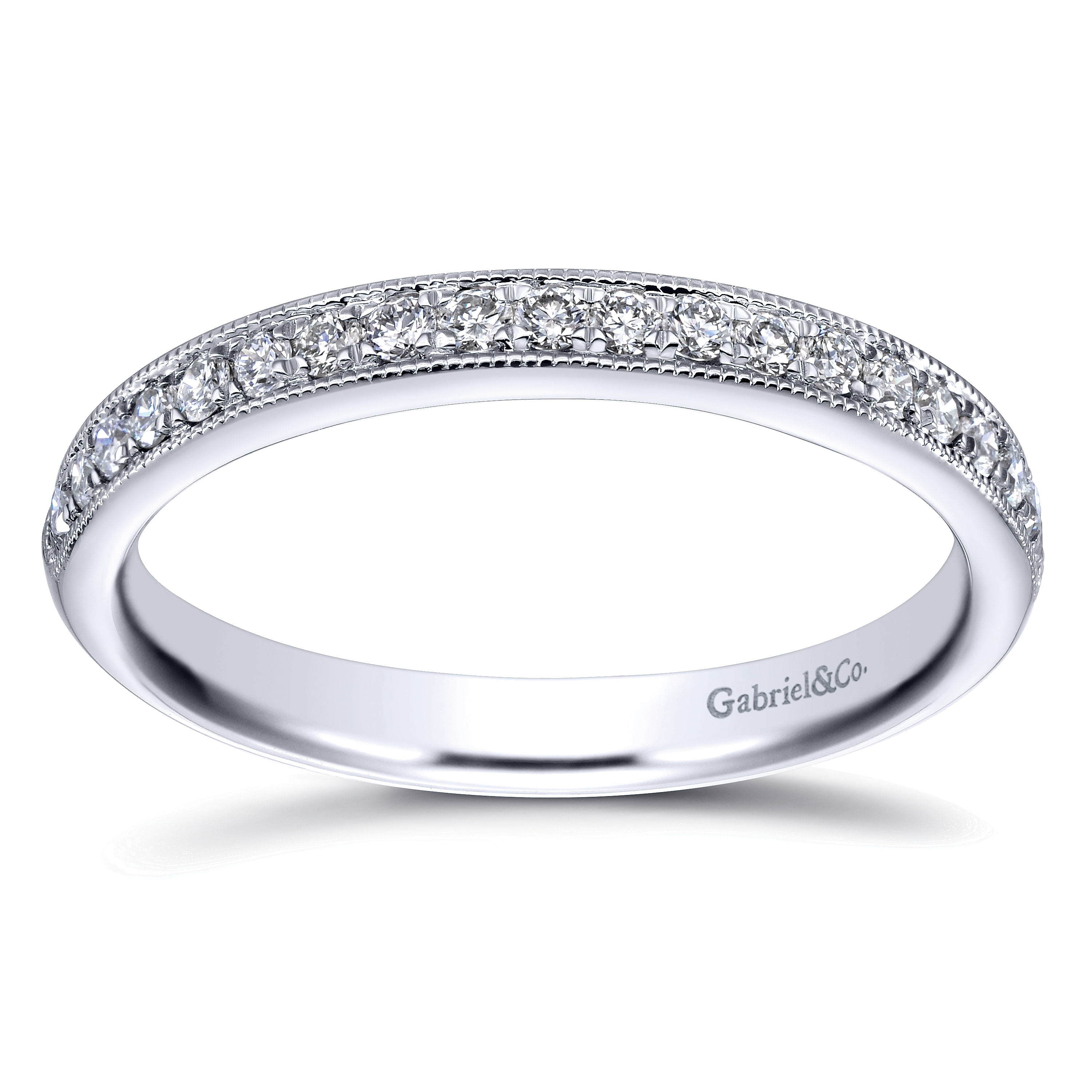 14k White Gold Diamond Straight Anniversary Band angle 5 14k White Gold Diamond Straight Anniversary Band angle 5